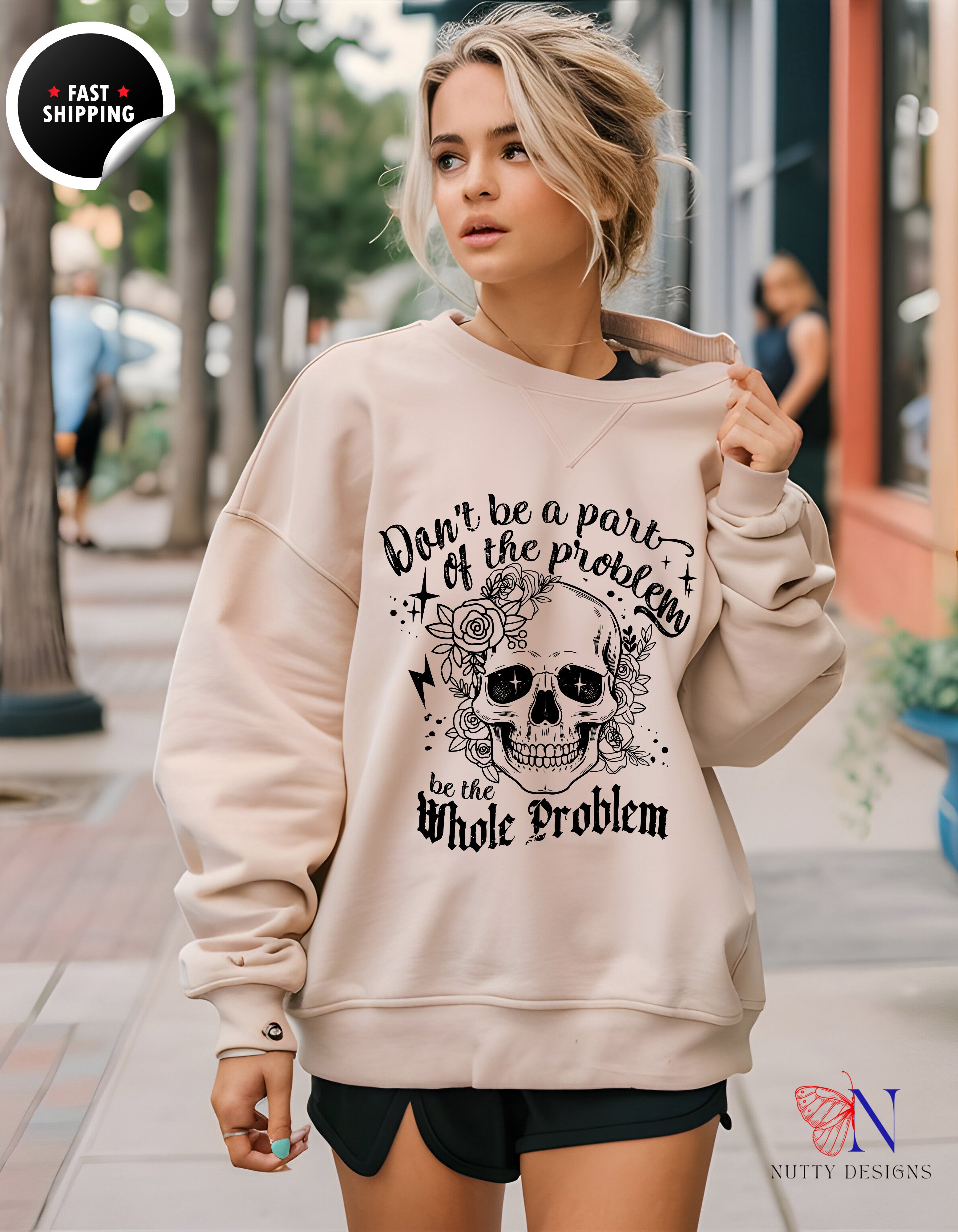 Don't Be A Part Of The Problem Be The Whole Problem Mug Lifestyle Mockup | Nutty Designs