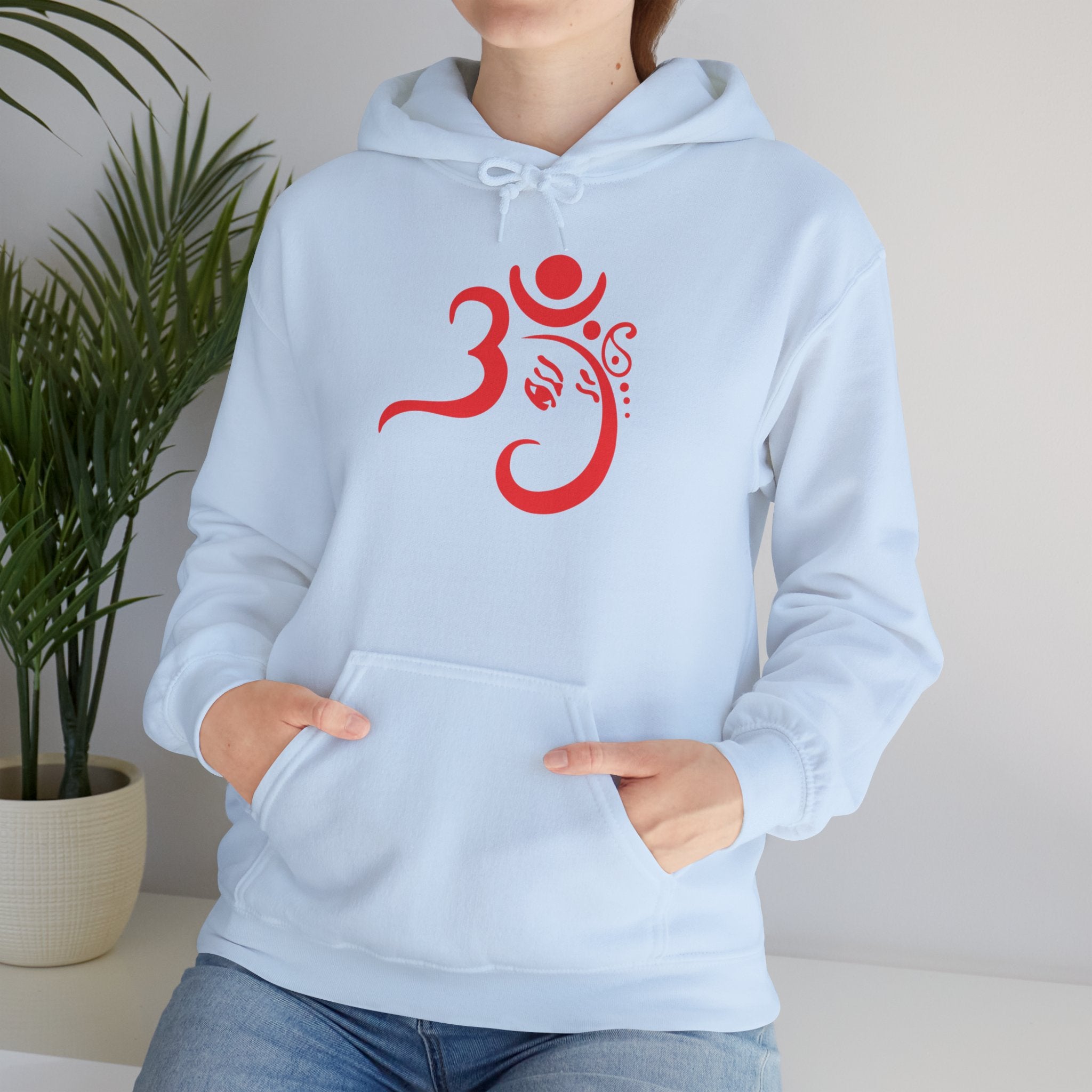 OM Symbol Hoodie – Red Om Yoga Spiritual Sweatshirt