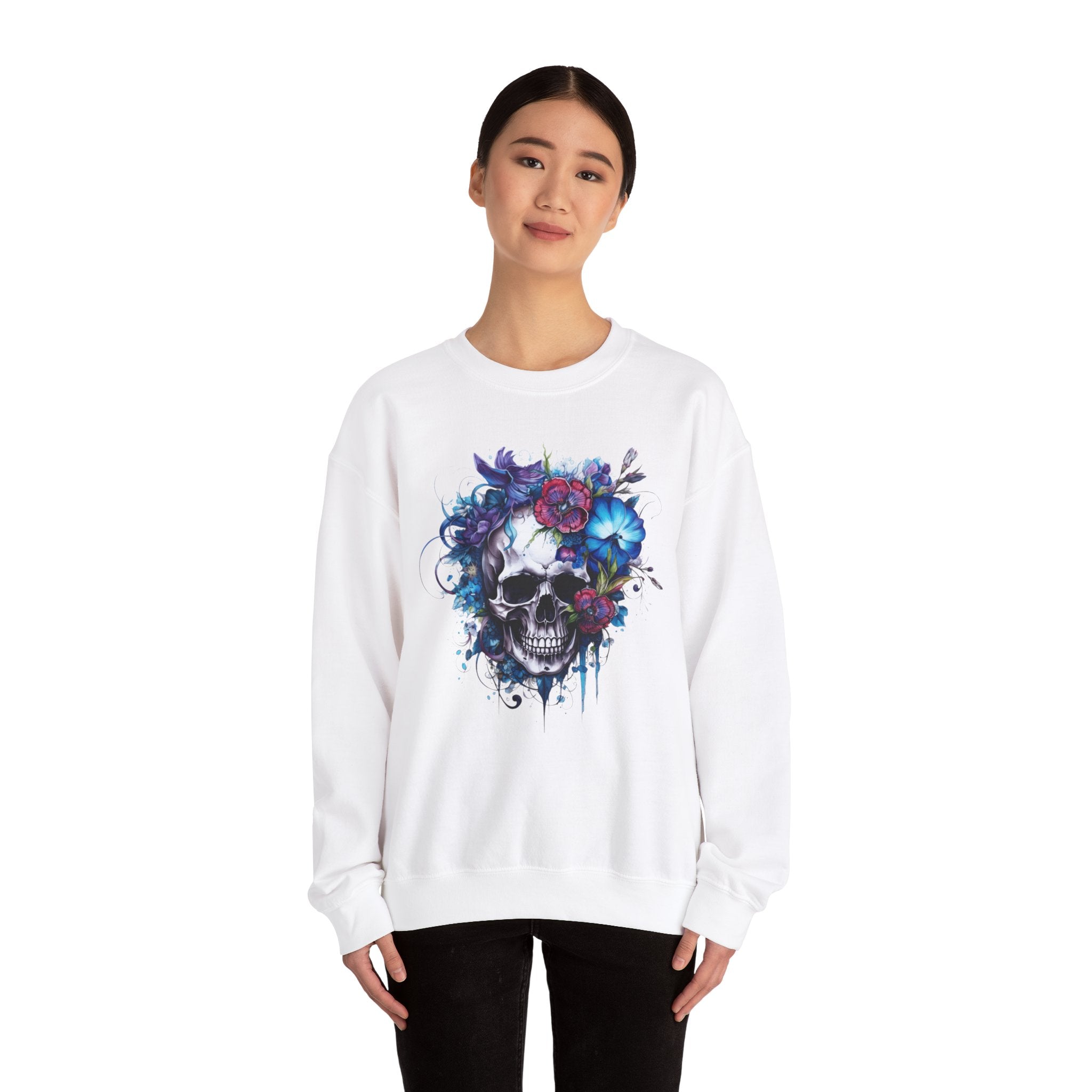 Skull Bloom, Halloween Themed Sweatshirt