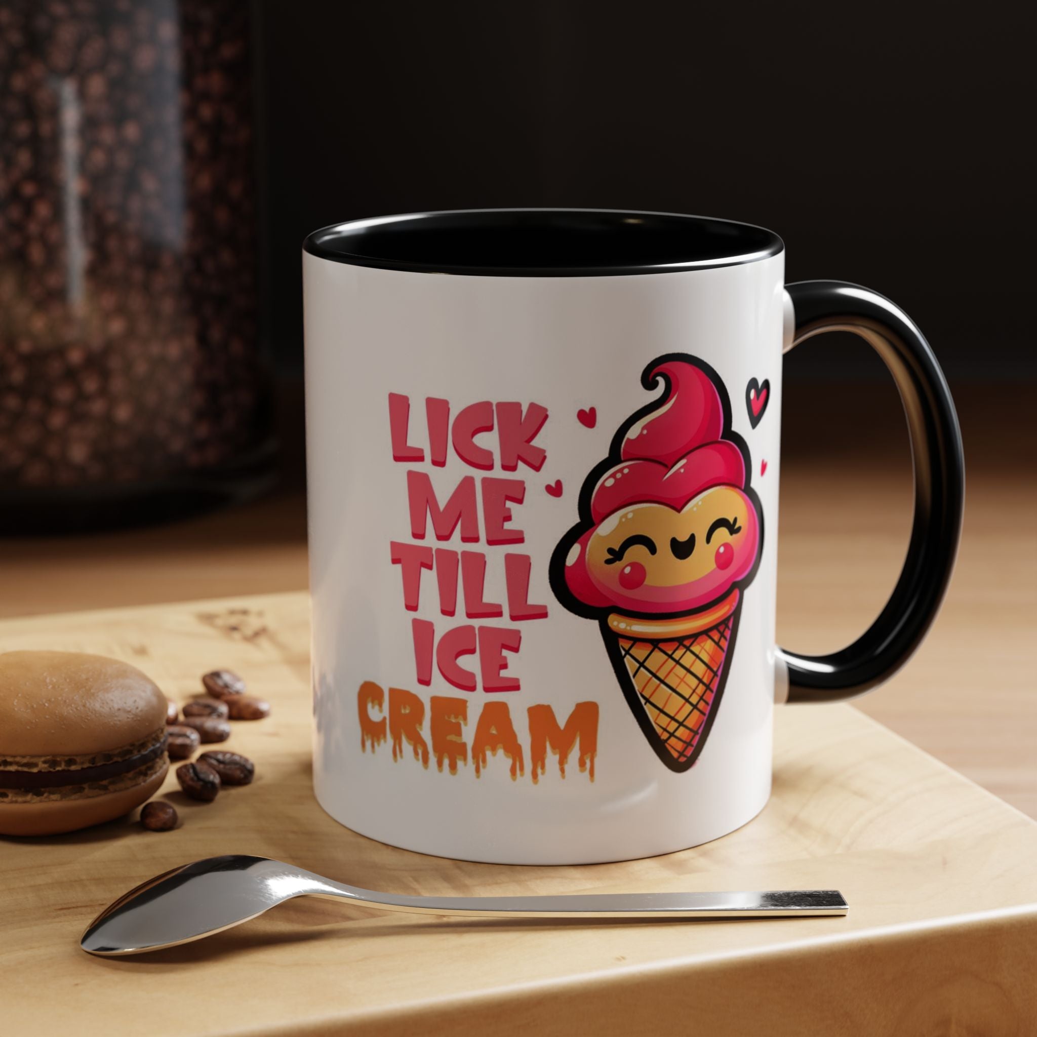 Lick Me Till Ice Cream Mug Lifestyle Mockup | Nutty Designs