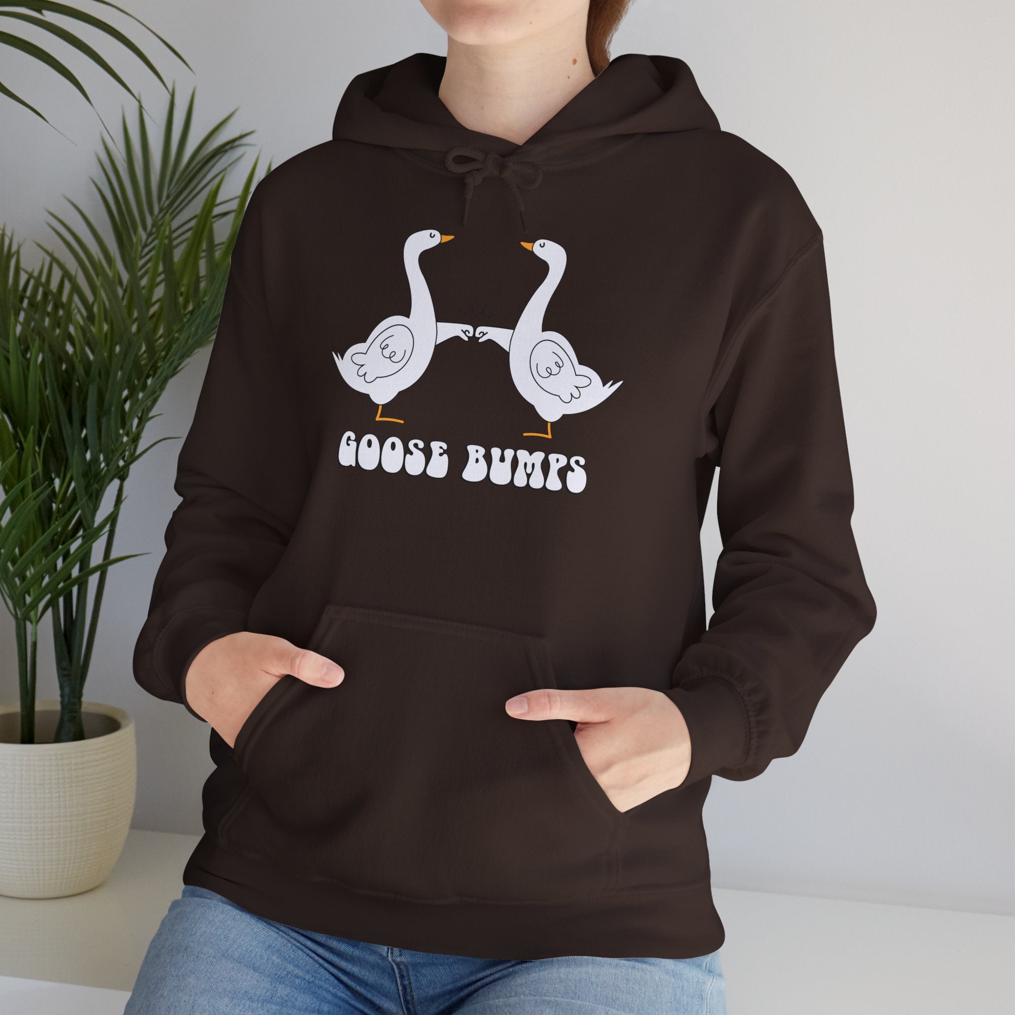 Goose Bumps Hoodie – Cute Goose Couple Graphic Hooded Sweatshirt
