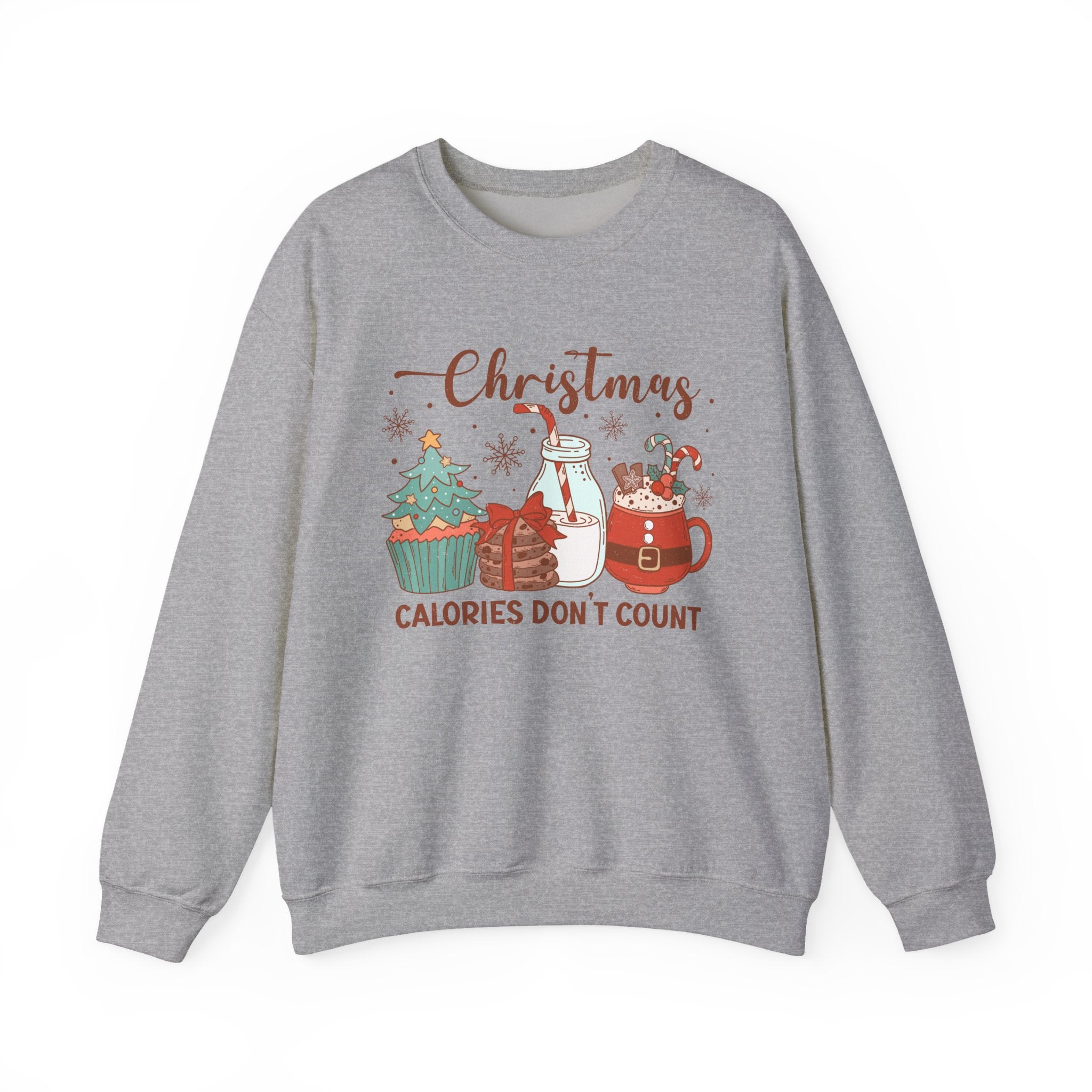 Christmas Calories Dont Count Sweatshirt, Holiday Funny Jumper, Xmas Crewneck Top, Festive Winter Apparel, Gift for Food Lovers, Novelty