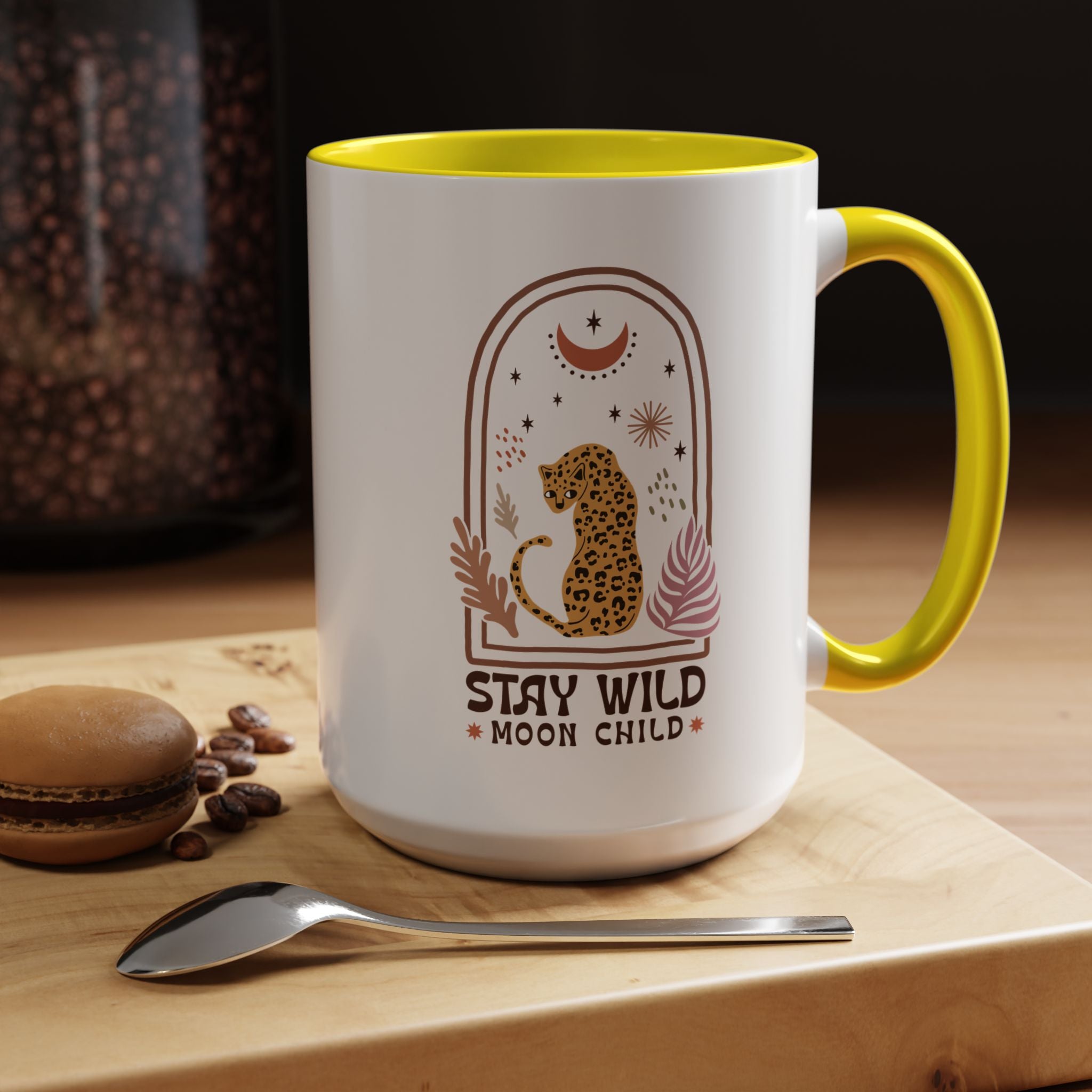 Funny Coffee Mug, Personalized Mug, Stay Wild Moon Child Accent Coffee Cup (11, 15oz), Gift Under 20, White Elephant gift, Motivational Cup