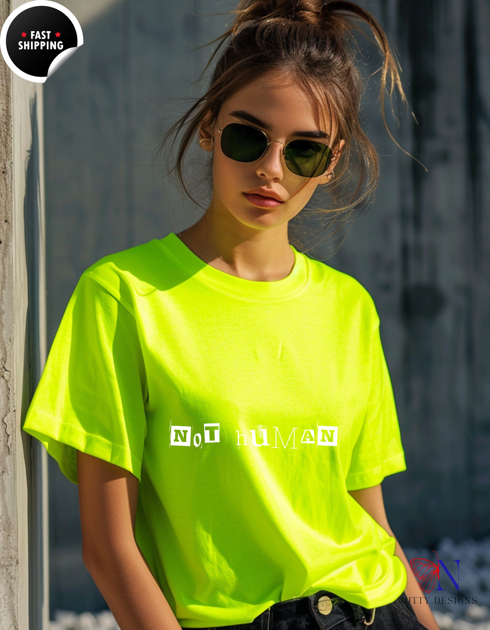 Not Human — Human Equality Protest T-Shirt Lifestyle Mockup | Nutty Designs