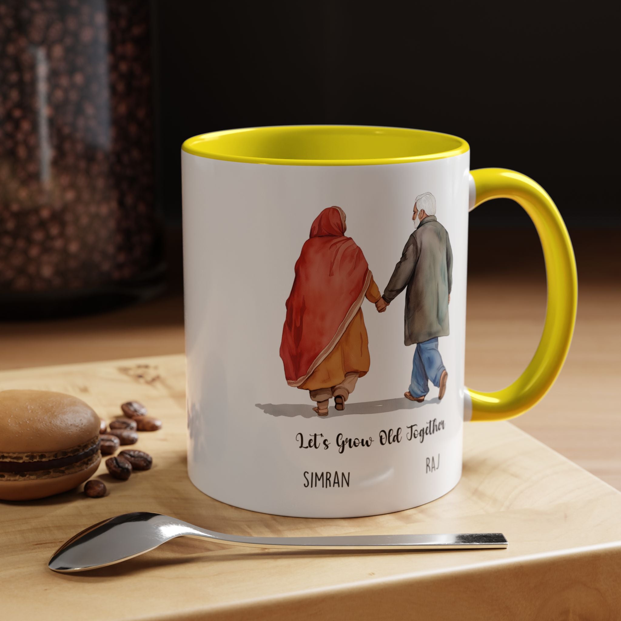 Funny Coffee Mug, Personalized Mug, Let's Grow Old Together Indian Couple Cup 11/15oz, Anniversary, Valentines, Wedding, Romantic Him her