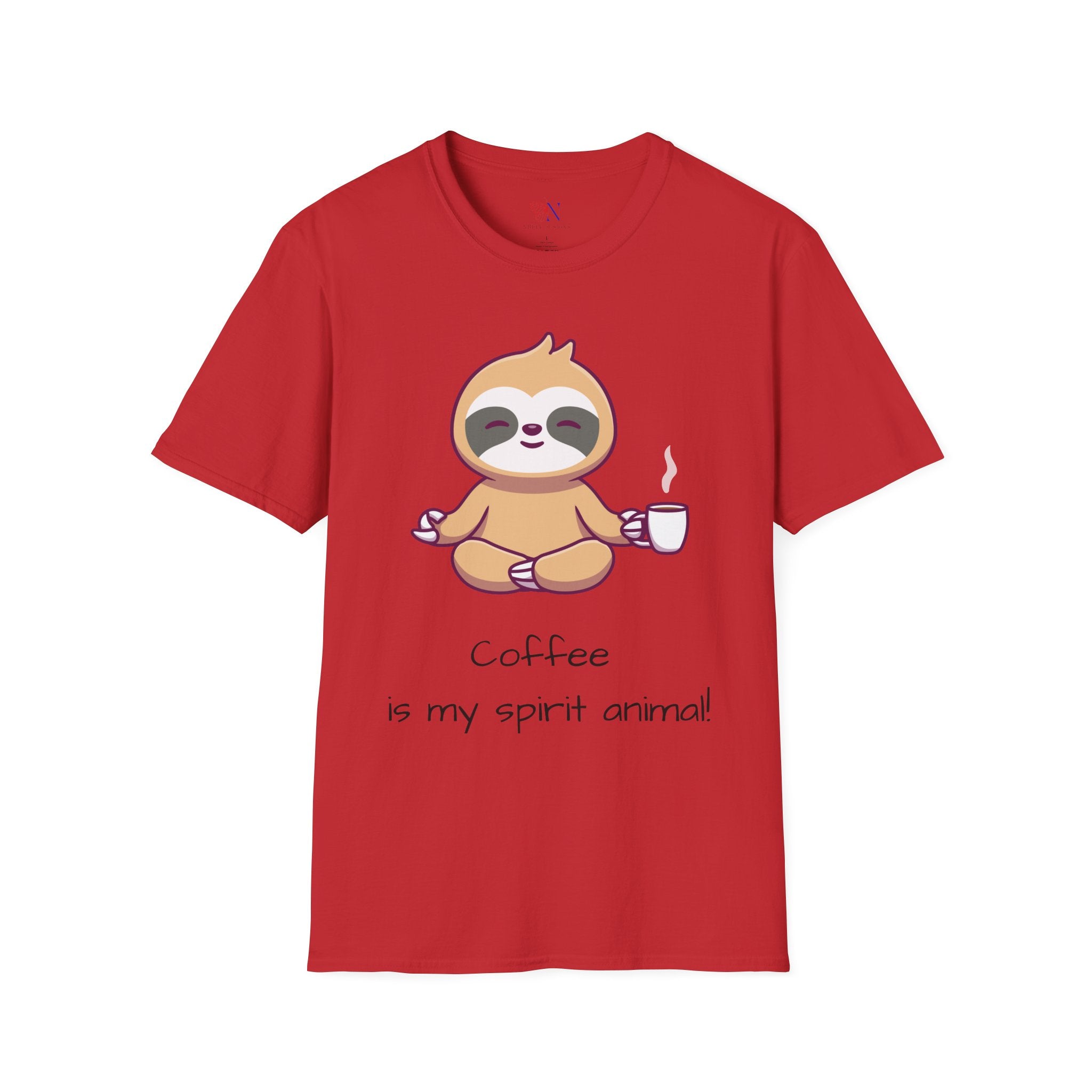 Coffee Is My Spirit Animal Funny T-Shirt – Cute Sloth Coffee Lover Tee