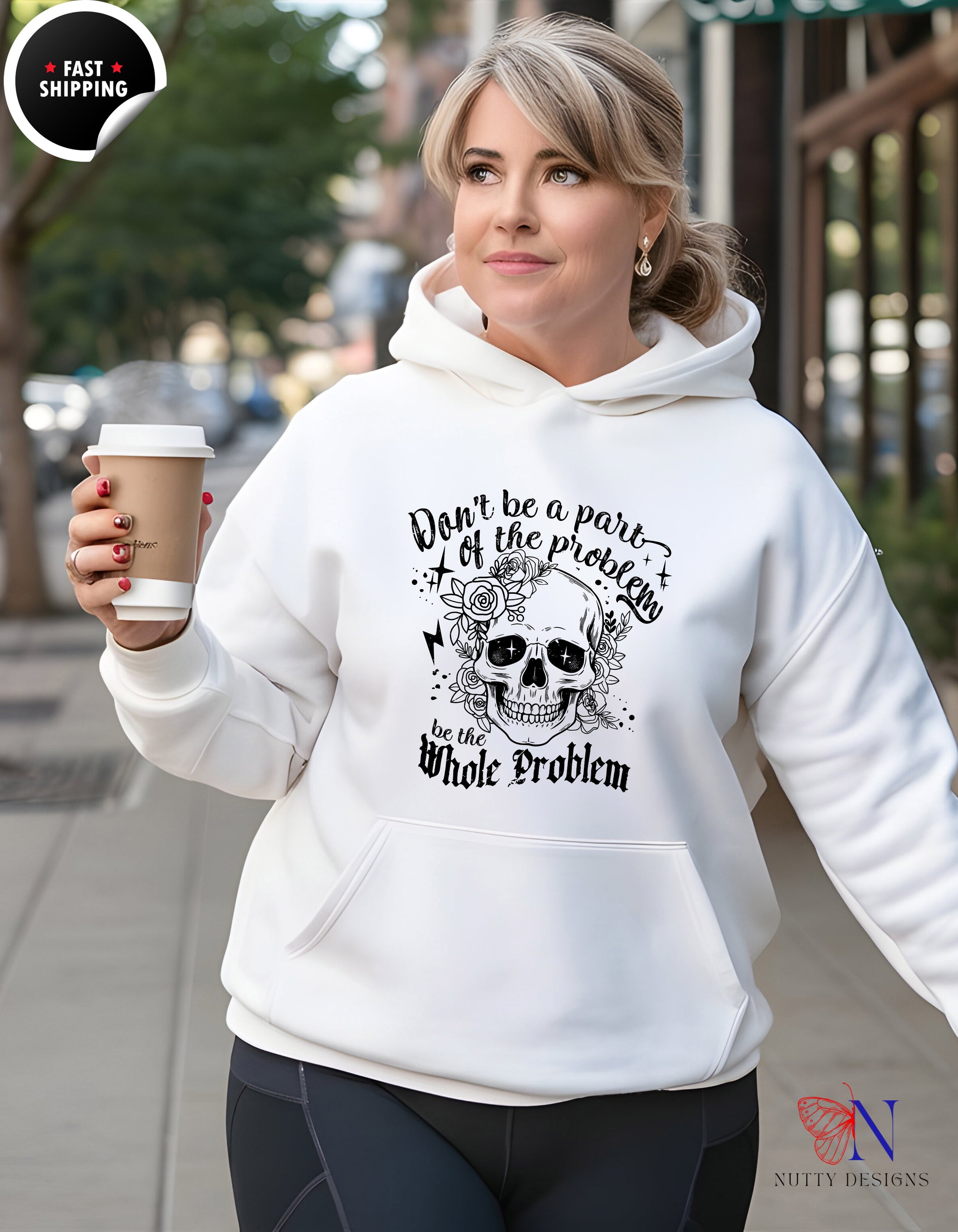Don't Be A Part Of The Problem Be The Whole Problem Mug Lifestyle Mockup | Nutty Designs