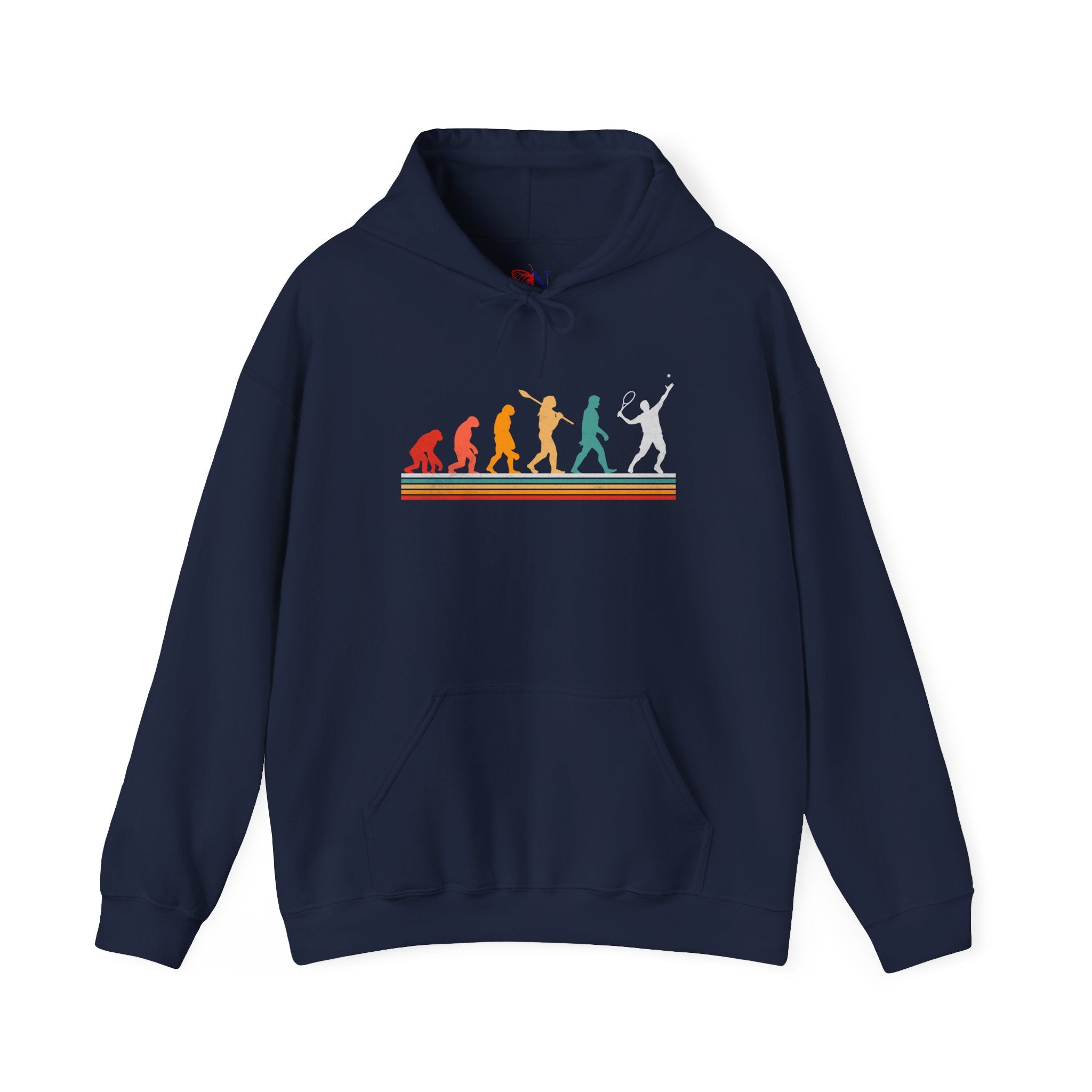 Evolution of Badminton Hoodie – Retro Rainbow Dance Silhouette Sweatshirt