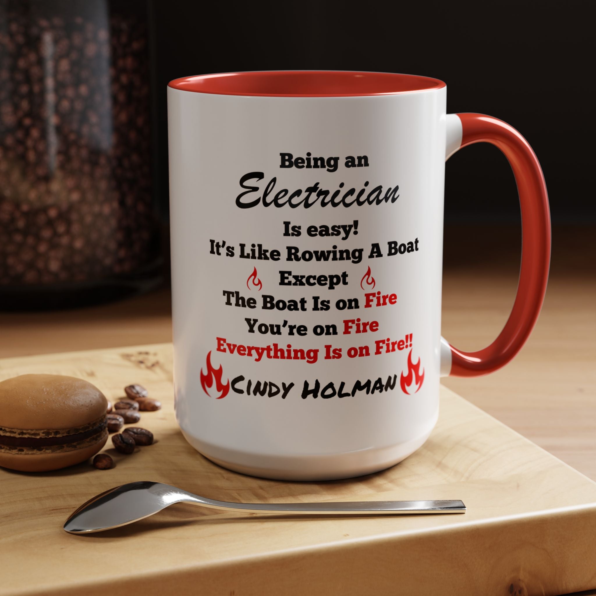Being An Electrician Is Easy Accent Coffee Mug (11, 15oz), Funny Work Mug, Personalized Mug, Gift For Coworker, Team Building Merch