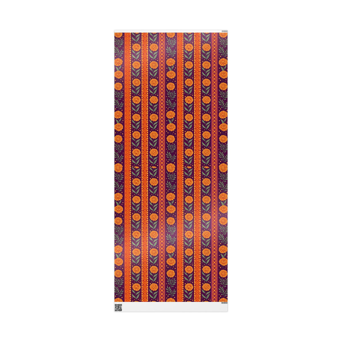 Diwali Wrapping Paper Roll - Marigold Festive Stripe Indian Gift Wrap