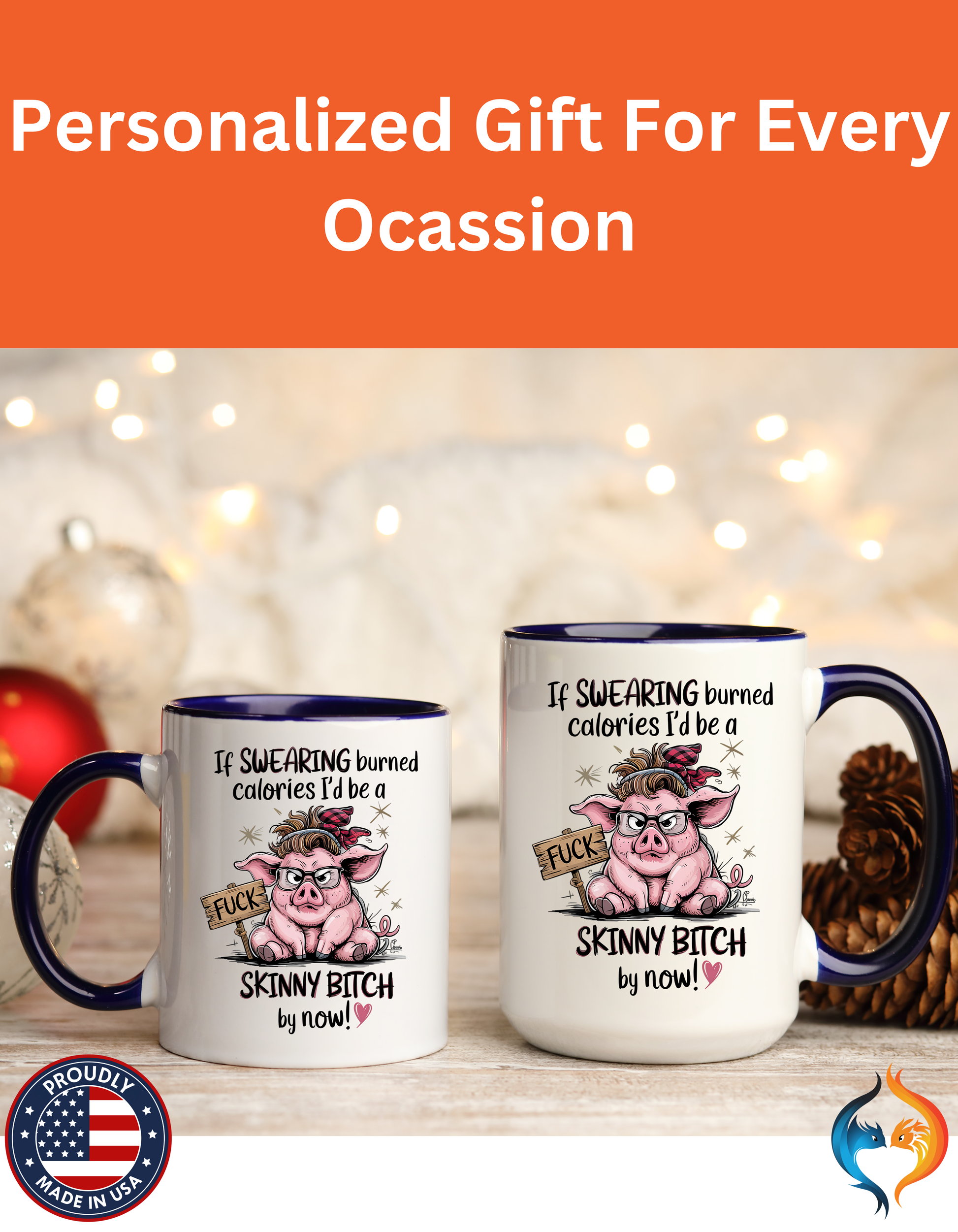 If Swearing Burned Calories Mug Product Photo | Nutty Designs