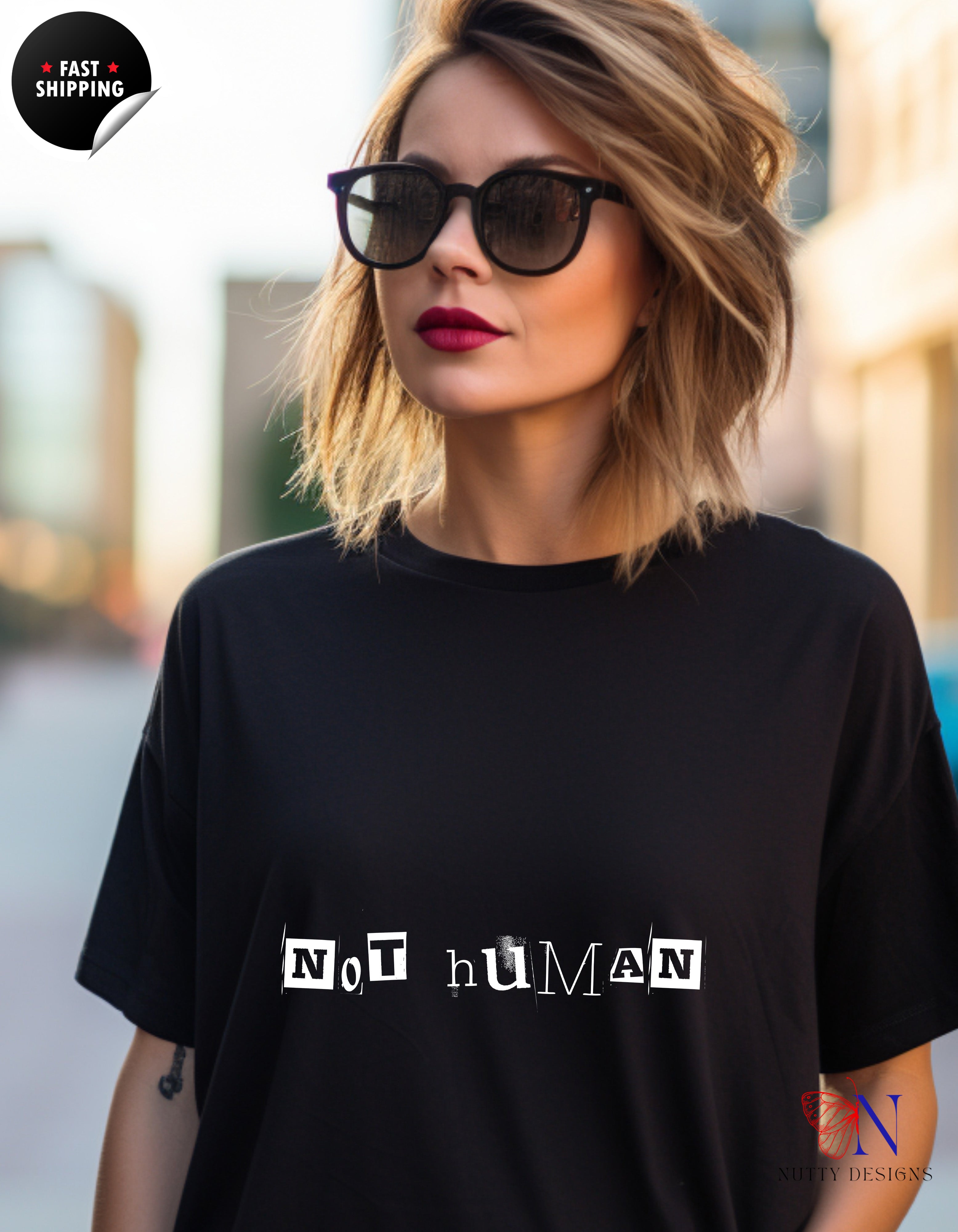 Not Human — Human Equality Protest T-Shirt Lifestyle Mockup | Nutty Designs