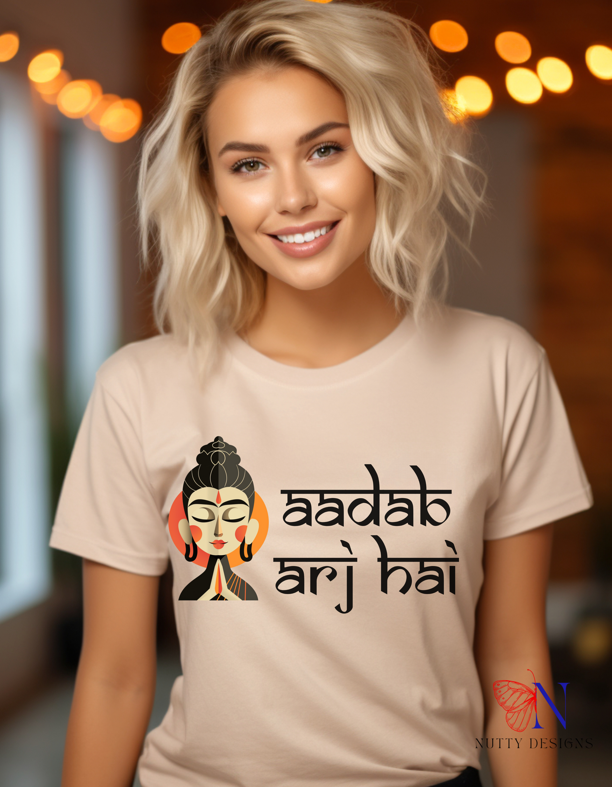 Aadab Arj Hai T-Shirt Lifestyle Mockup | Nutty Designs