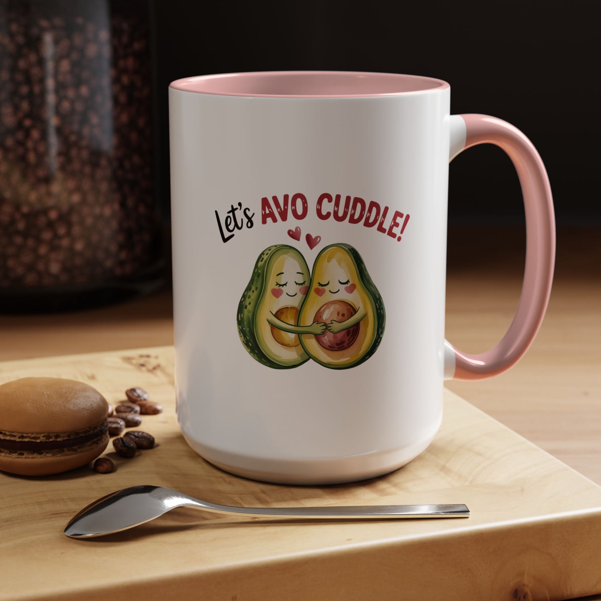 Let's Avo Cuddle Avocado Mug Lifestyle Mockup | Nutty Designs