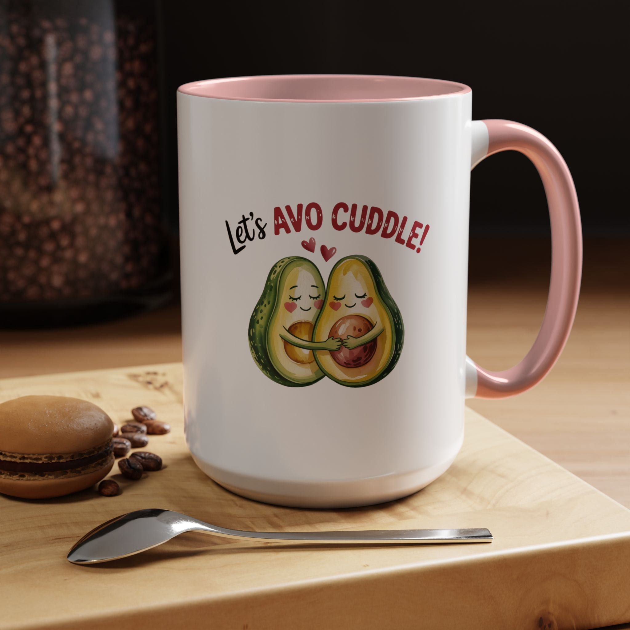 Let's Avo Cuddle Avocado Mug Lifestyle Mockup | Nutty Designs