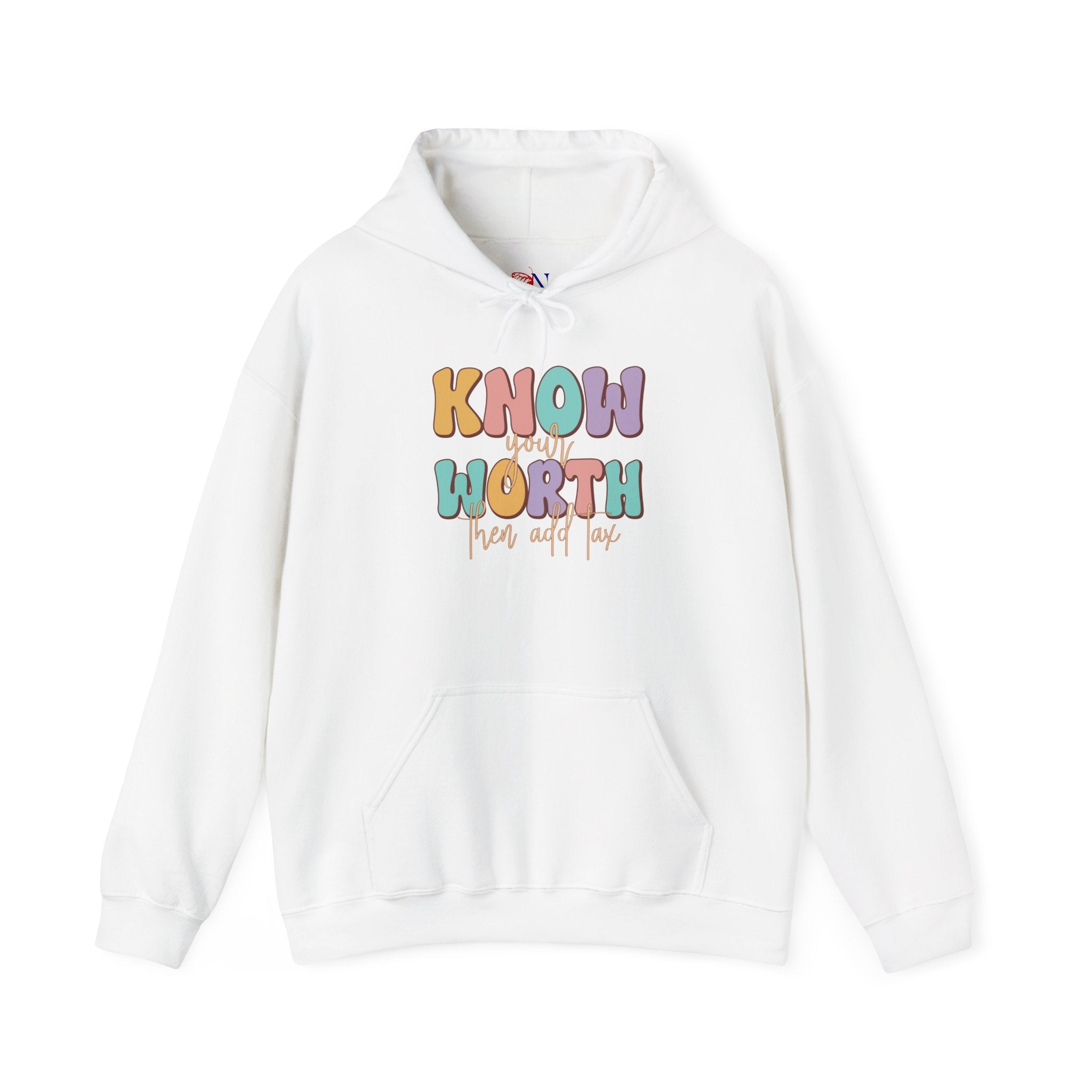 Know Your Worth Hoodie — Pastel Empowerment Graphic Sweatshirt