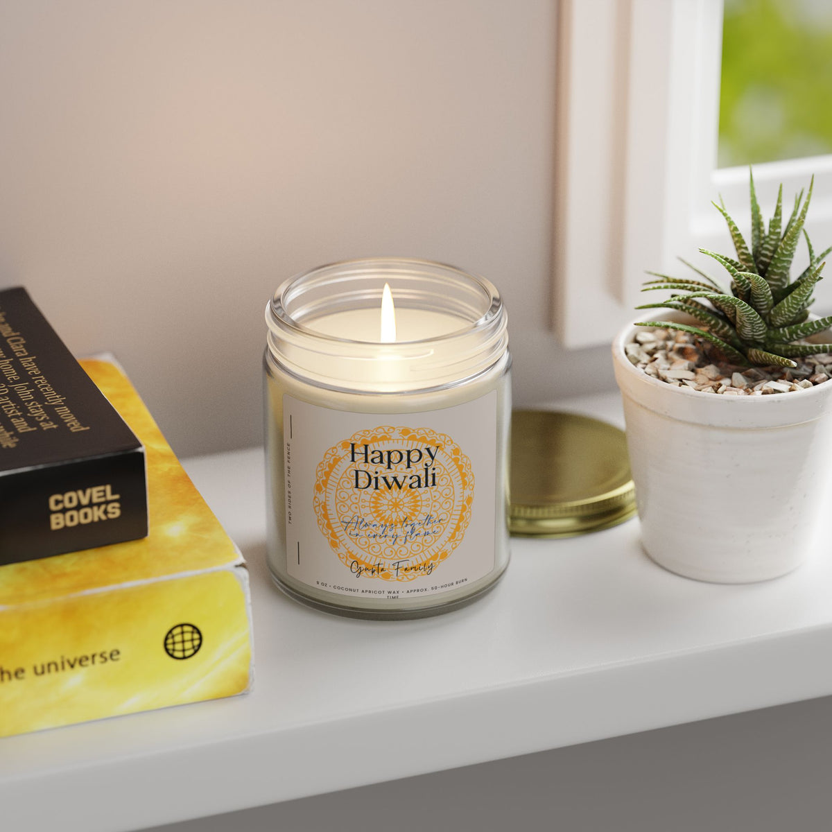 Personalized Diwali Candle – Always Together in Every Flame, Custom Family Name, 4 oz or 9 oz