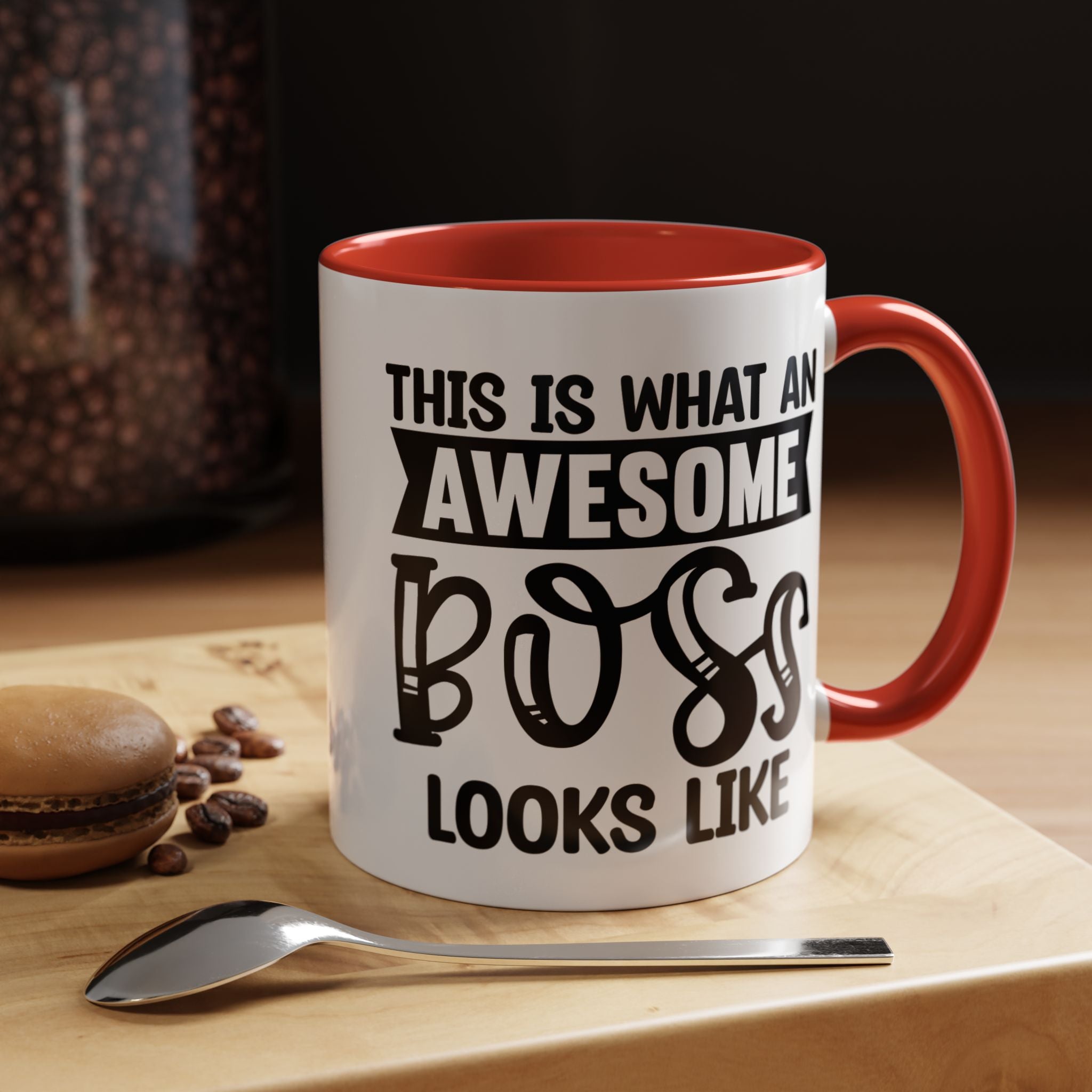 Funny Coffee Mug, Personalized Mug, This Is What An Awesome Boss Looks Like Accent Cup (11, 15oz), Gift Under 20, White Elephant