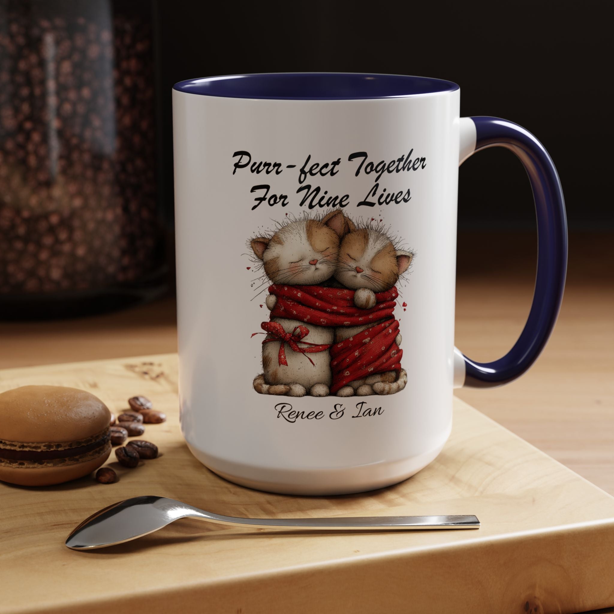 Purr fect Together For Nine Lives Mug Lifestyle Mockup | Nutty Designs