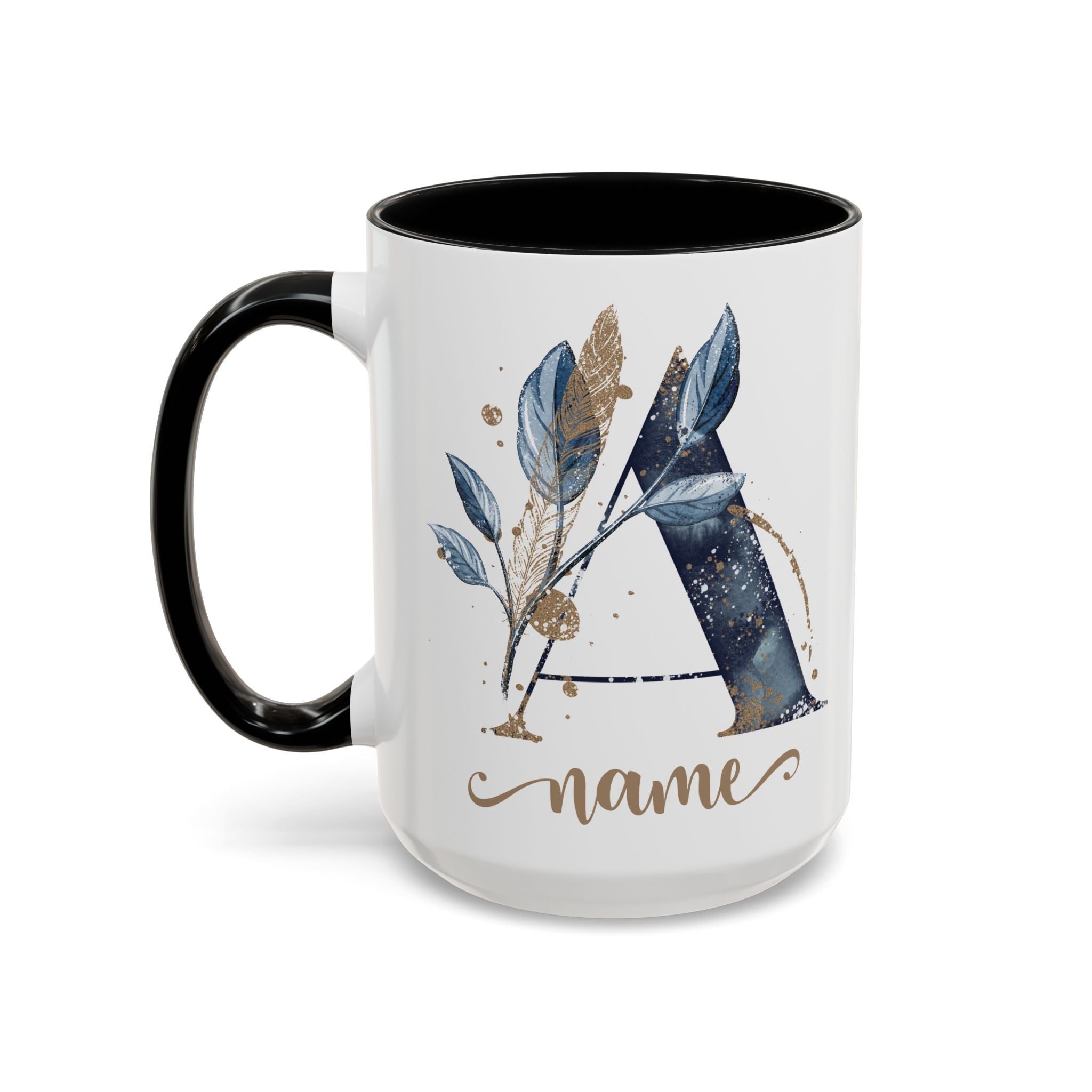 Personalized Floral Initial Coffee Mug for her, Custom Name Mug, Wedding Favor, Unique Home Décor Coffee Cup, Girlfriend Gift, Monogram Mug