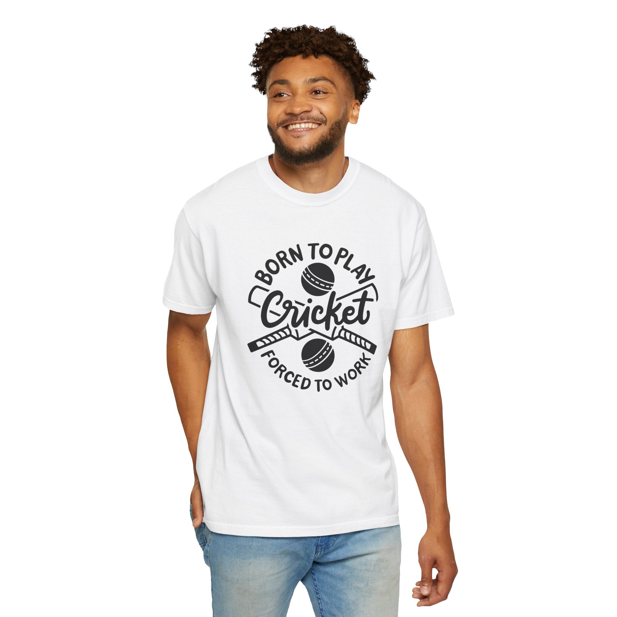 Born To Play Cricket, Forced to Work, unique Desi funny Cricket lover gift tshirt, IPL/T20 world cup tees Unisex T-shirt