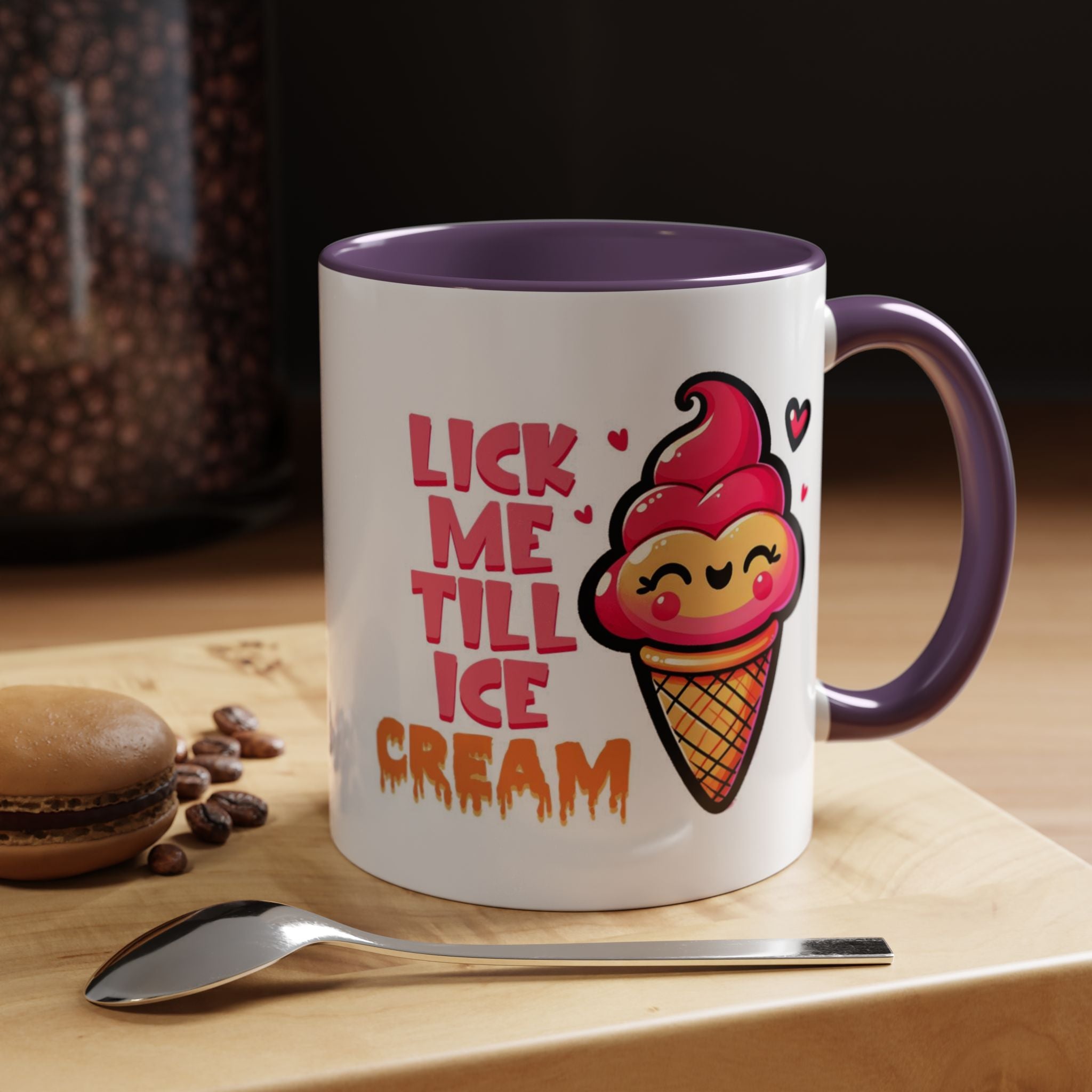 Lick Me Till Ice Cream Mug Lifestyle Mockup | Nutty Designs