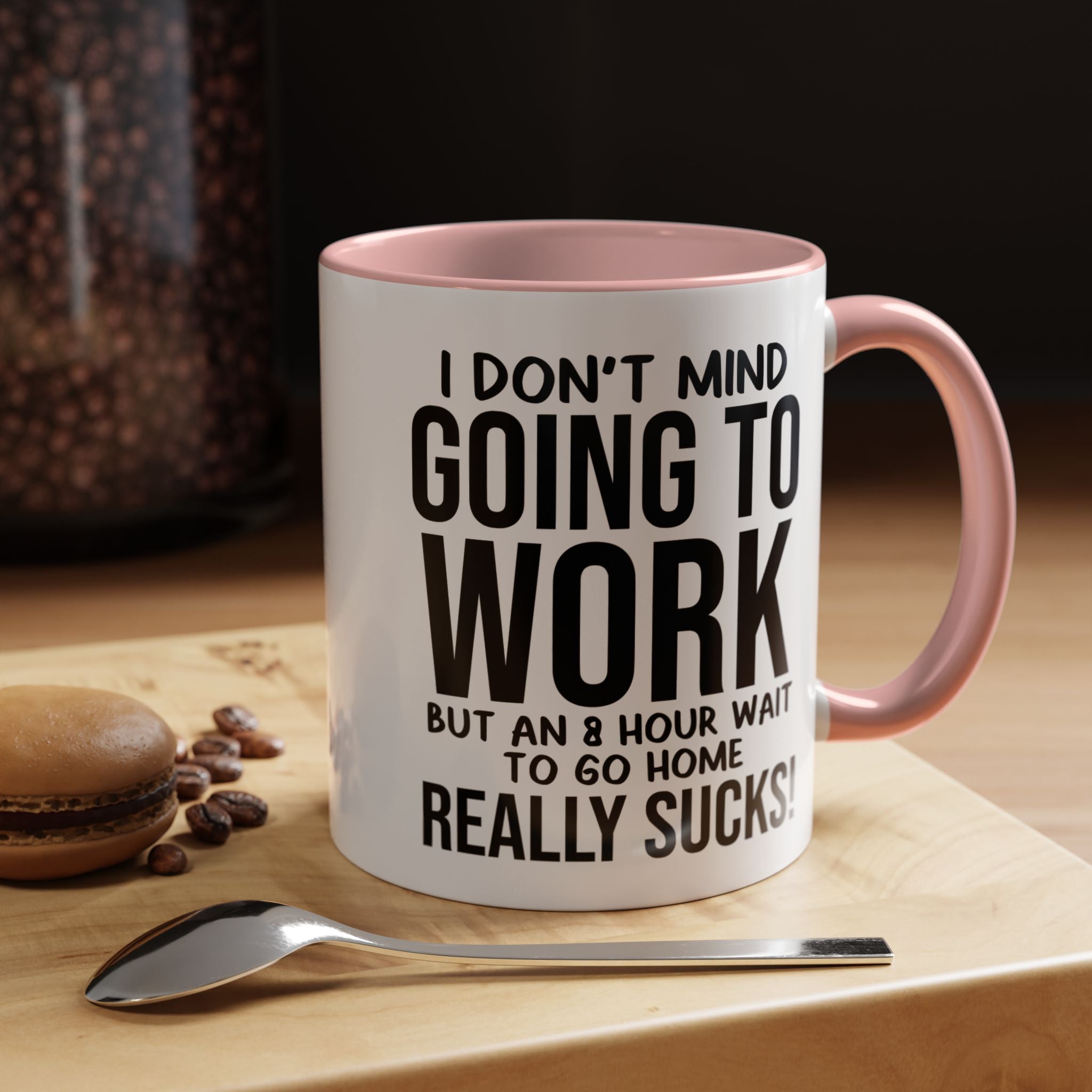 Funny Coffee Mug, Personalized Mug, I Don't Mind Going To Work But Accent Cup (11, 15oz), Gift Under 20, White Elephant