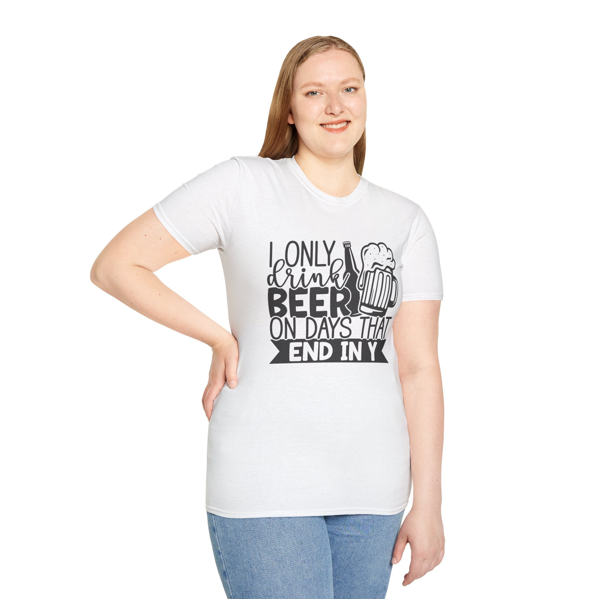 Beer Lover Unisex T-Shirt, Funny Day-Ending Beer Drinking Tee, Softstyle Beer Drinker Shirt, Beer Enthusiast Gift Top, Beer Day Tshirt