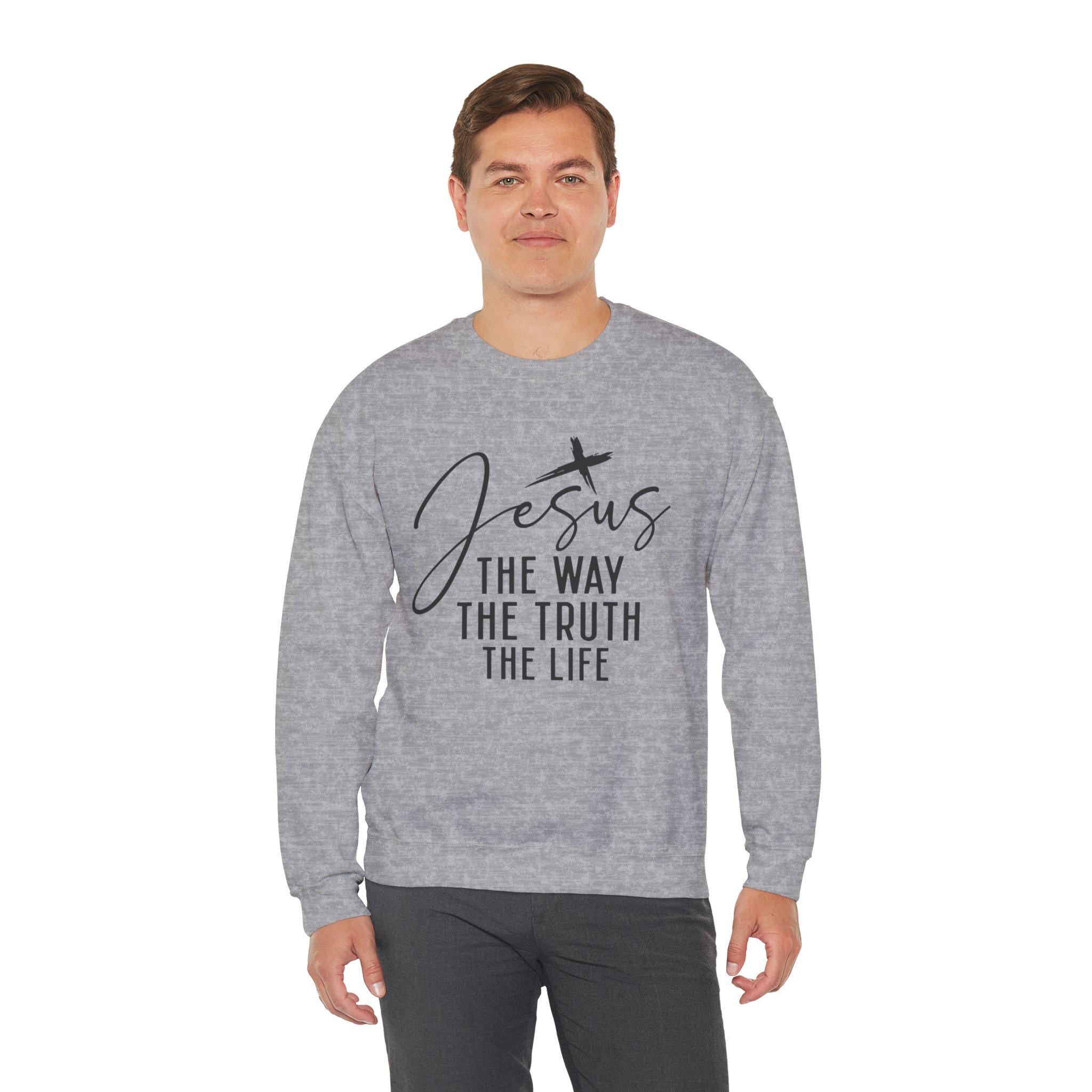 Jesus Motivational Sweatshirt - The Way, Truth The Life Inspirational Hoodie for Faith & Belief | Gift for Christians