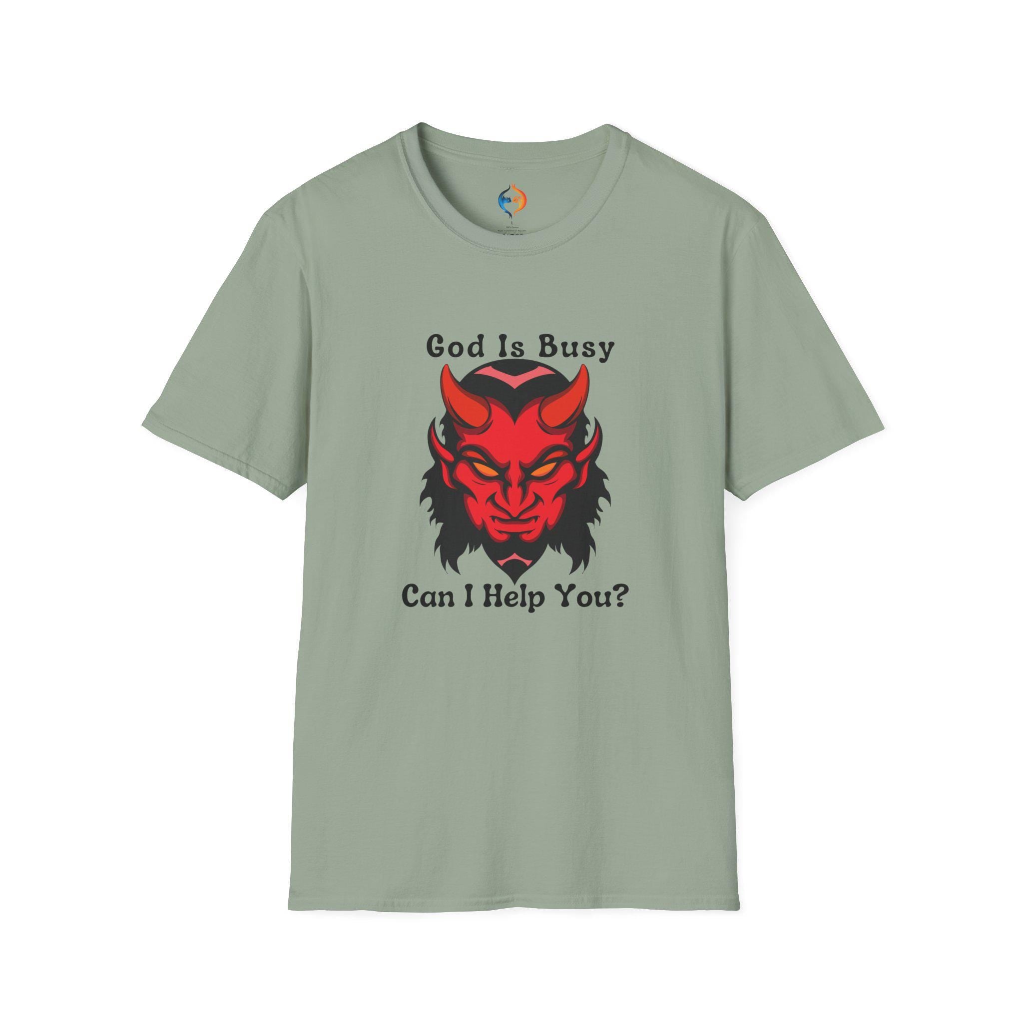 Dark Humor Tee - God Is Busy T-Shirt, Funny Atheist Graphic Tee, Perfect Gift for Atheists, Unisex Casual Wear