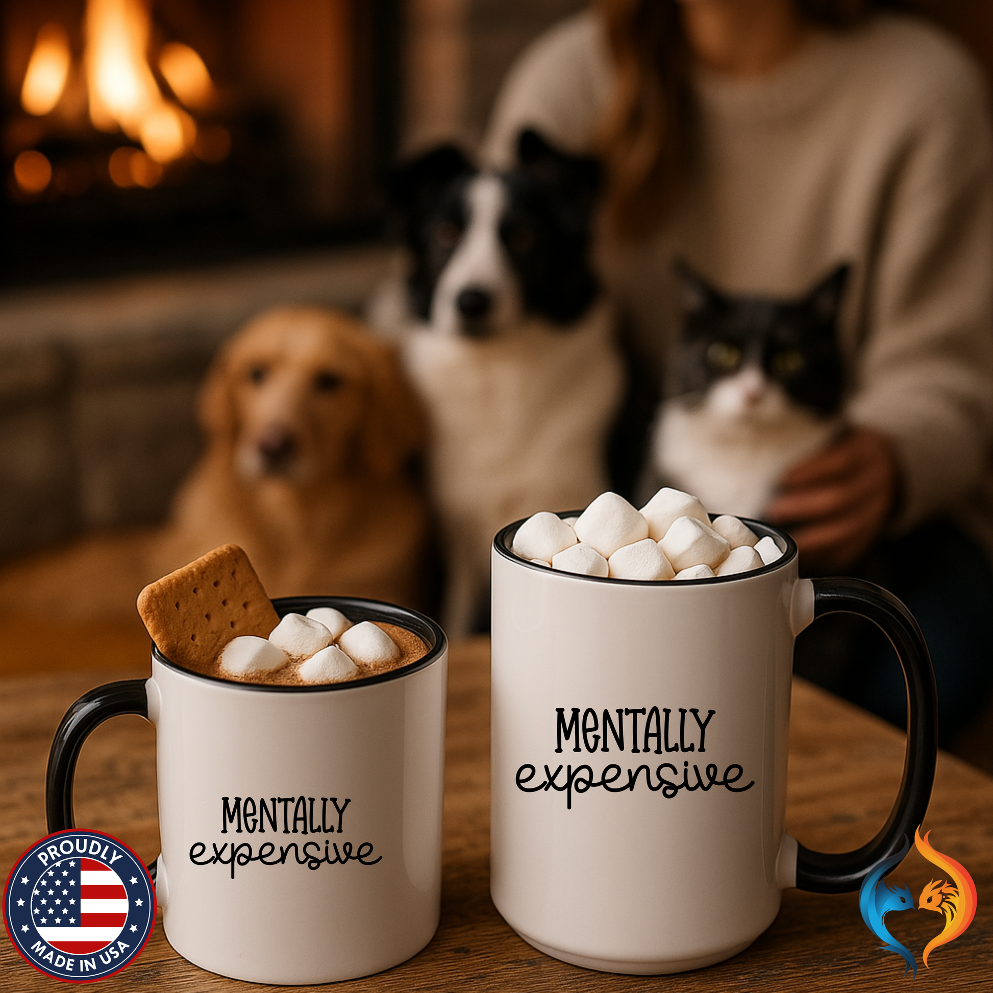 Mentally Expensive, Sarcastic Tea Cup, Unique Mug Lifestyle Mockup | Nutty Designs