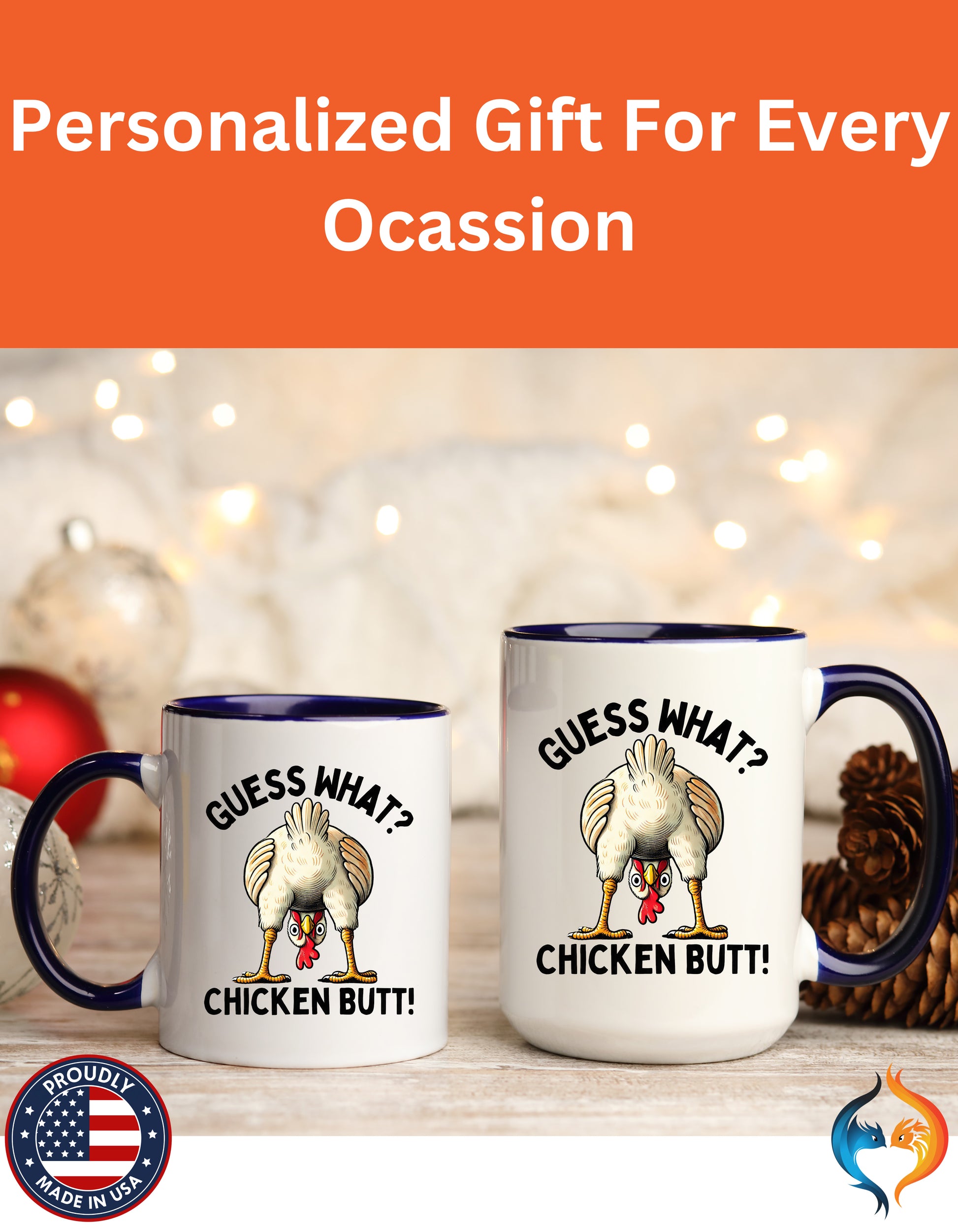 Guess What Chicken Butt Cup Mug Lifestyle Mockup | Nutty Designs