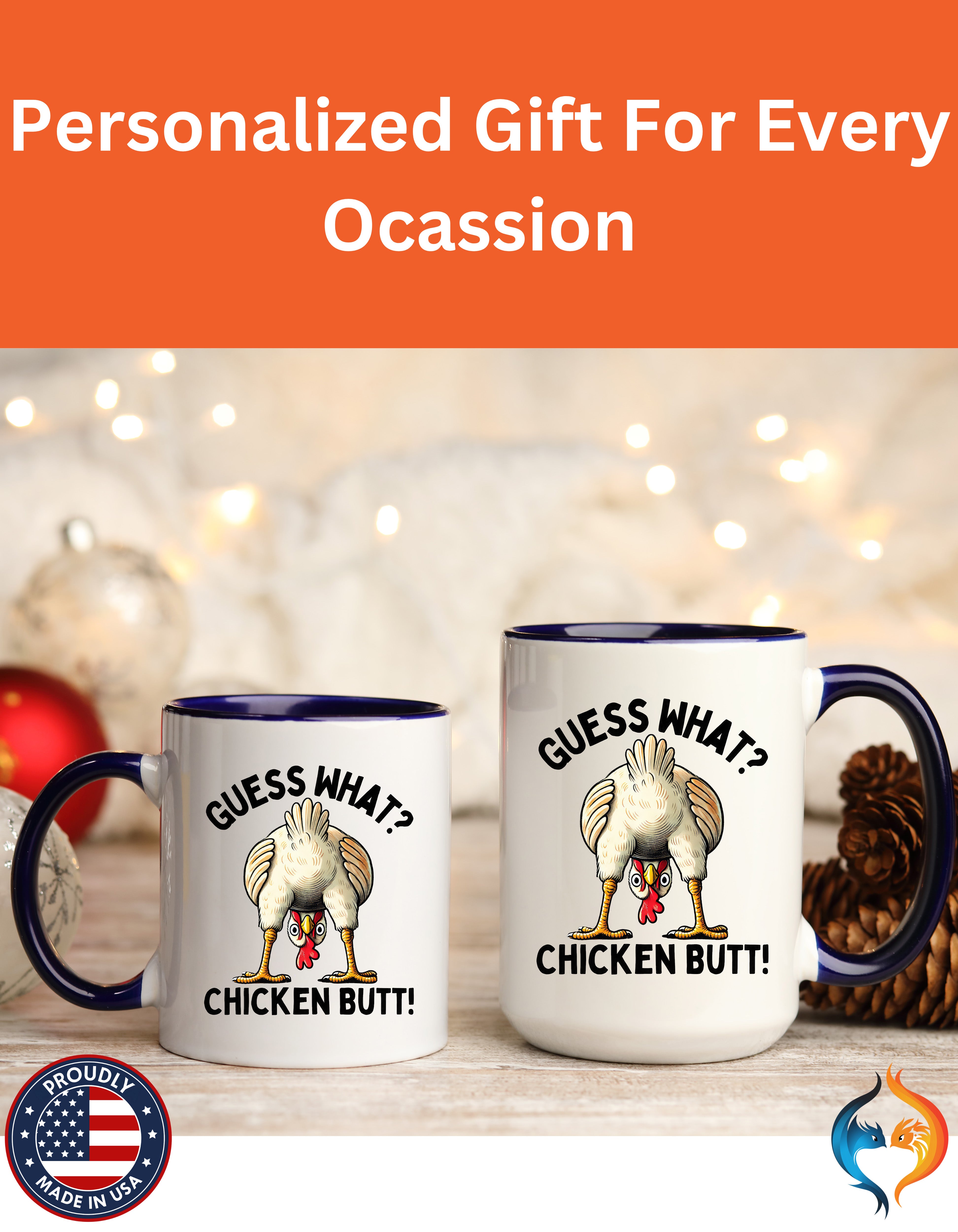 Guess What Chicken Butt Cup Mug Lifestyle Mockup | Nutty Designs