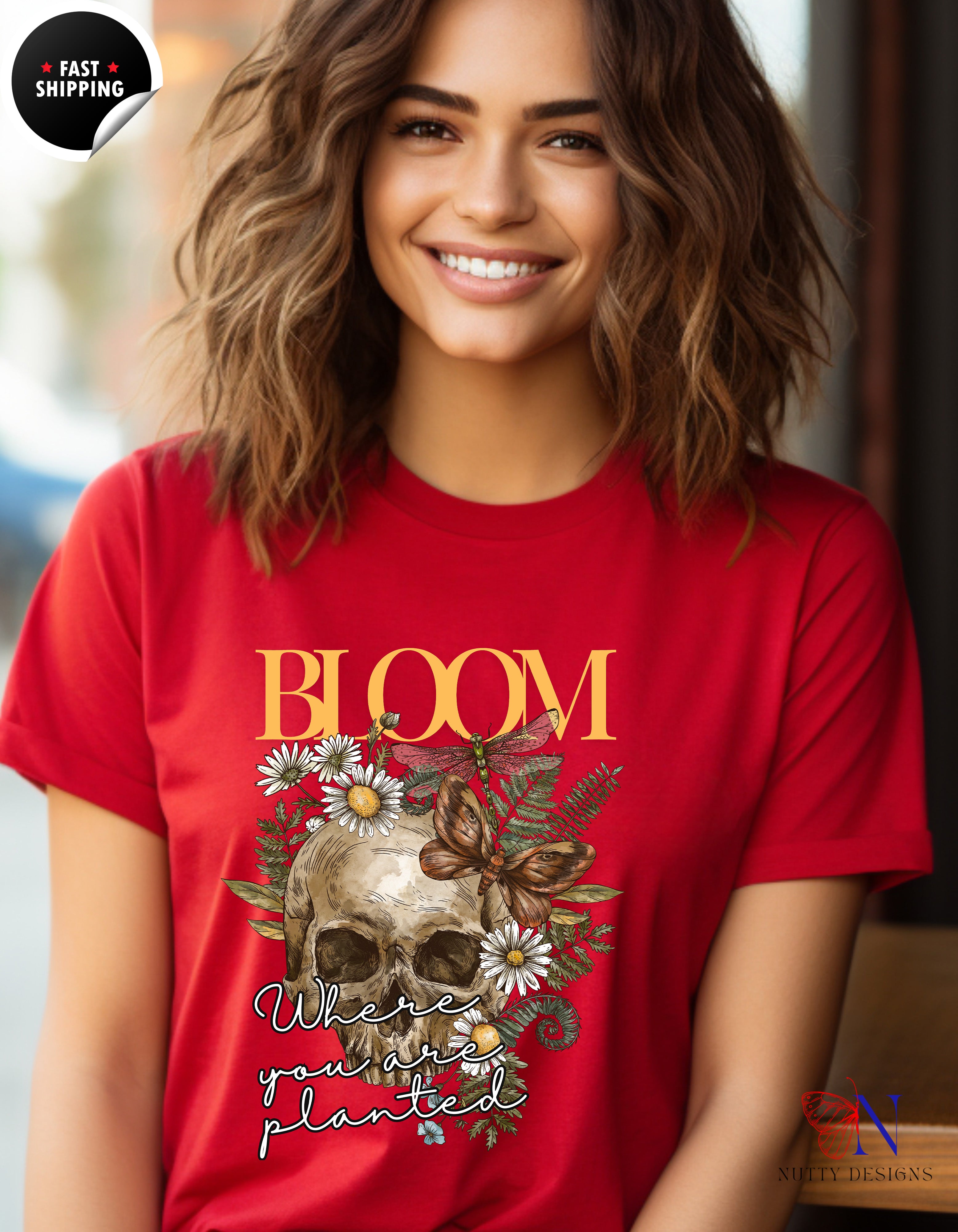 Bloom Where You Are Planted T-Shirt Product Photo | Nutty Designs