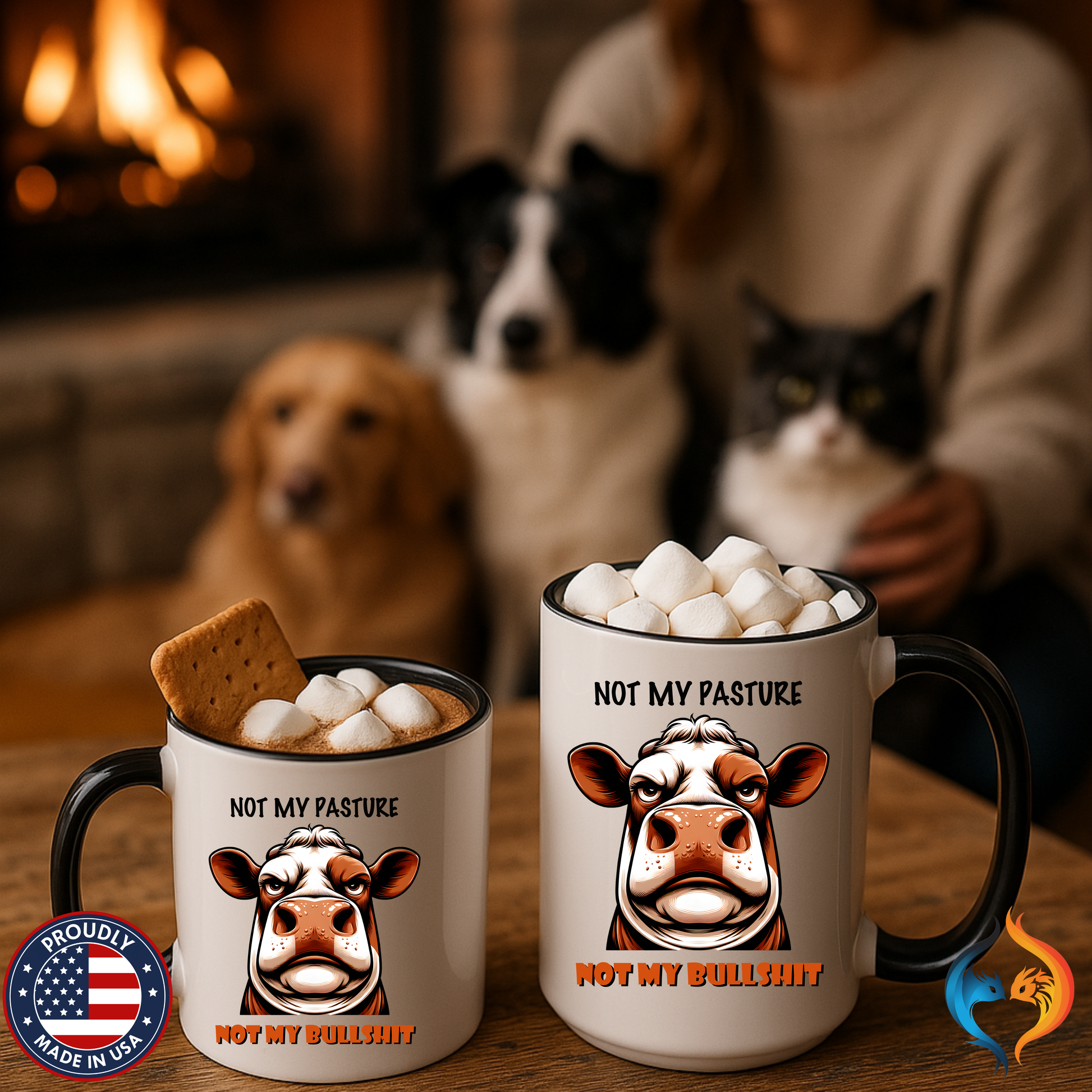 Not My Pasture Not My Bullshit Mug Lifestyle Mockup | Nutty Designs