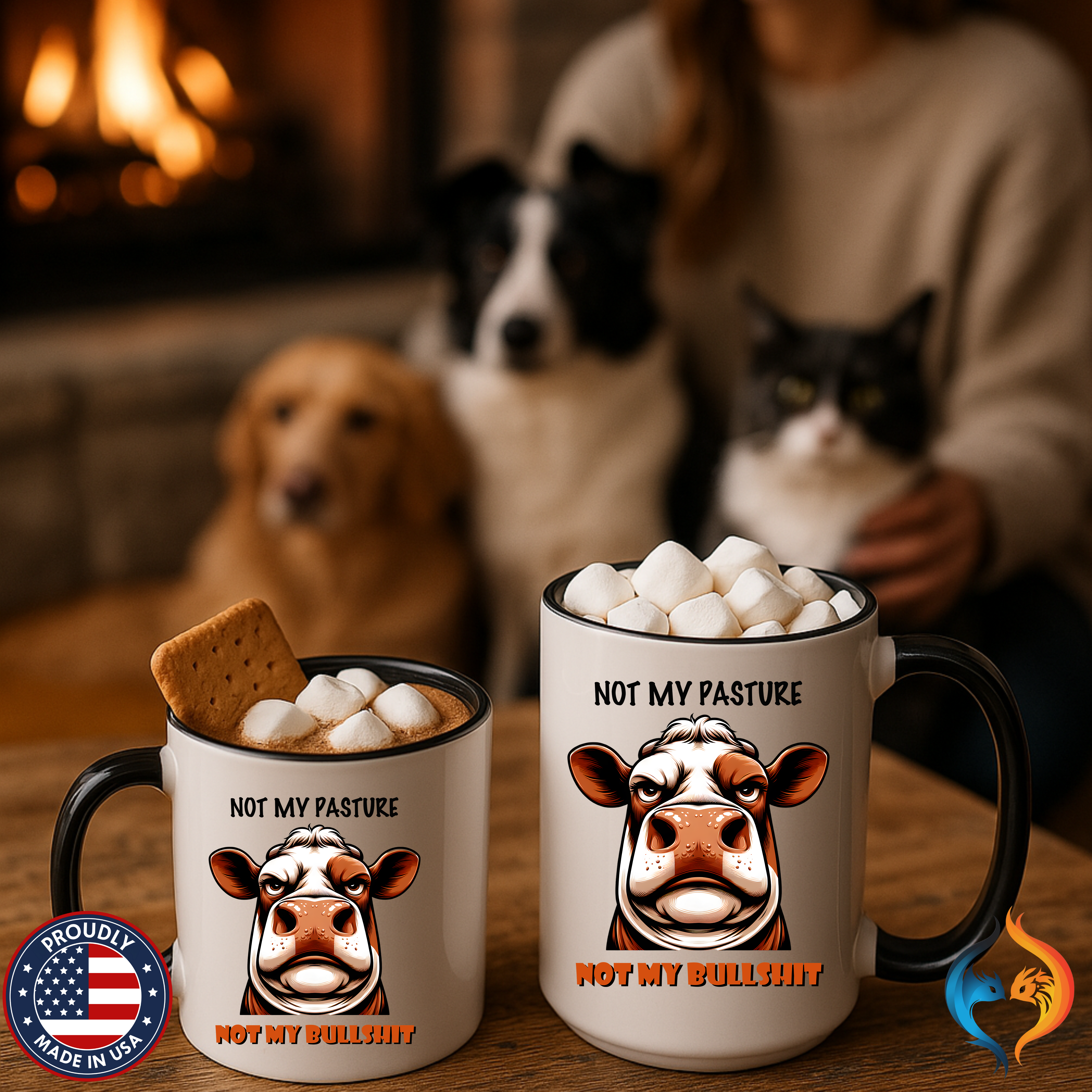 Not My Pasture Not My Bullshit Mug Lifestyle Mockup | Nutty Designs