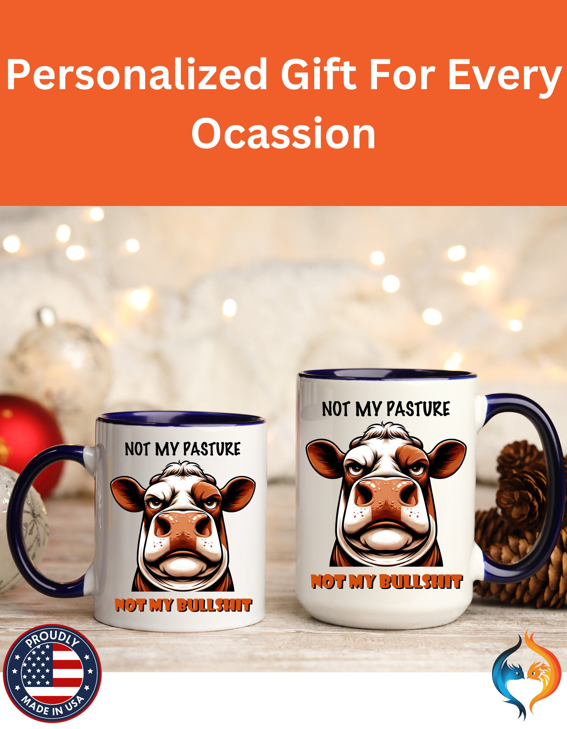 Not My Pasture Not My Bullshit Mug Product Photo | Nutty Designs