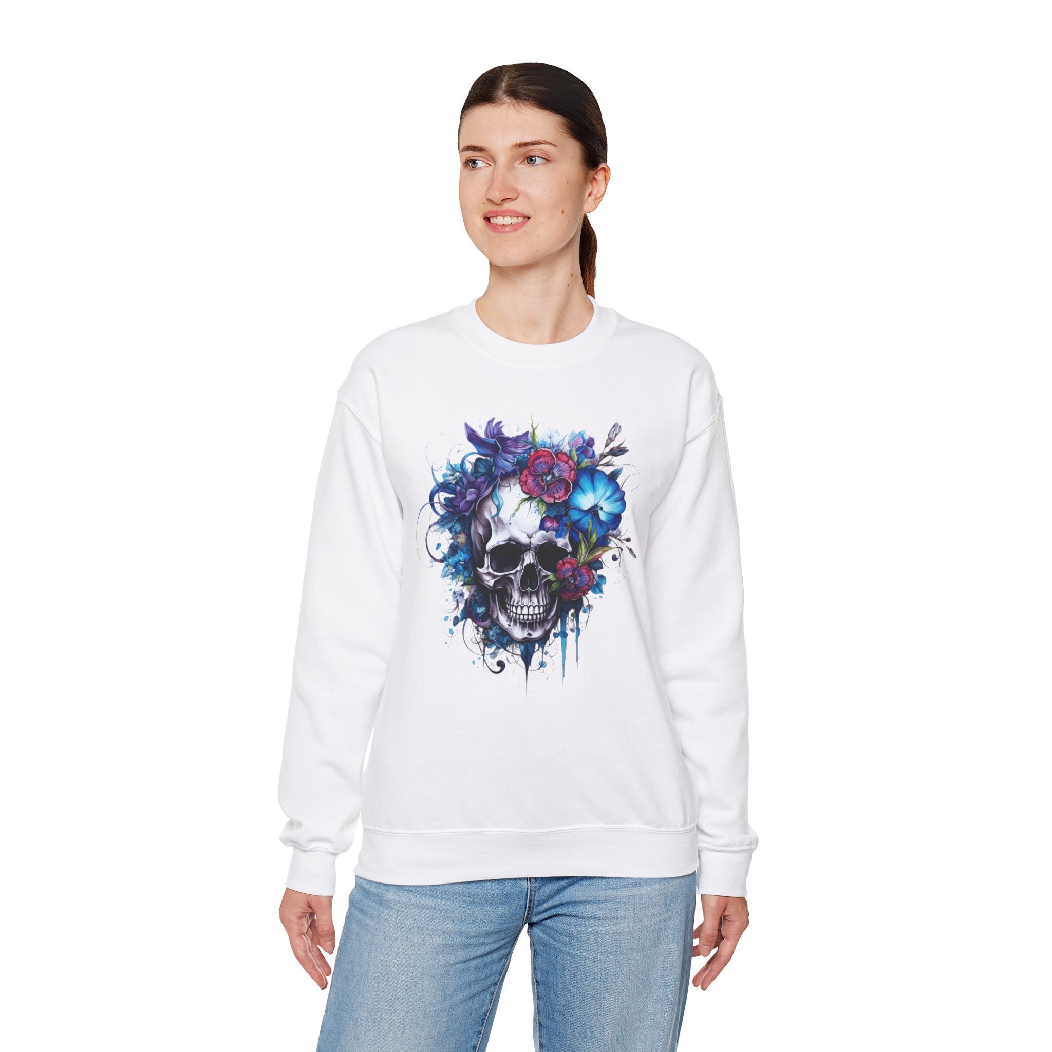 Skull Bloom, Halloween Themed Sweatshirt