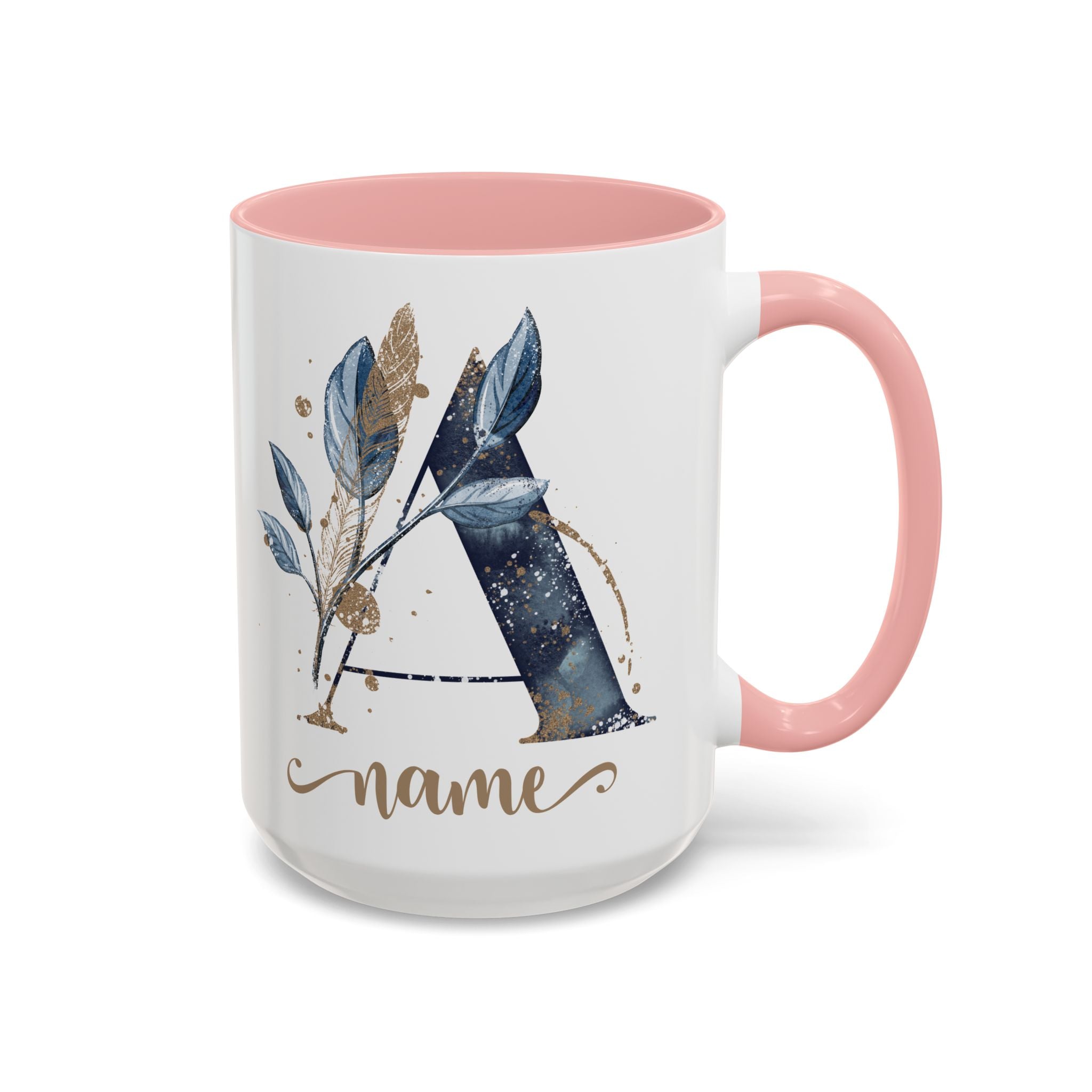 Personalized Floral Initial Coffee Mug for her, Custom Name Mug, Wedding Favor, Unique Home Décor Coffee Cup, Girlfriend Gift, Monogram Mug