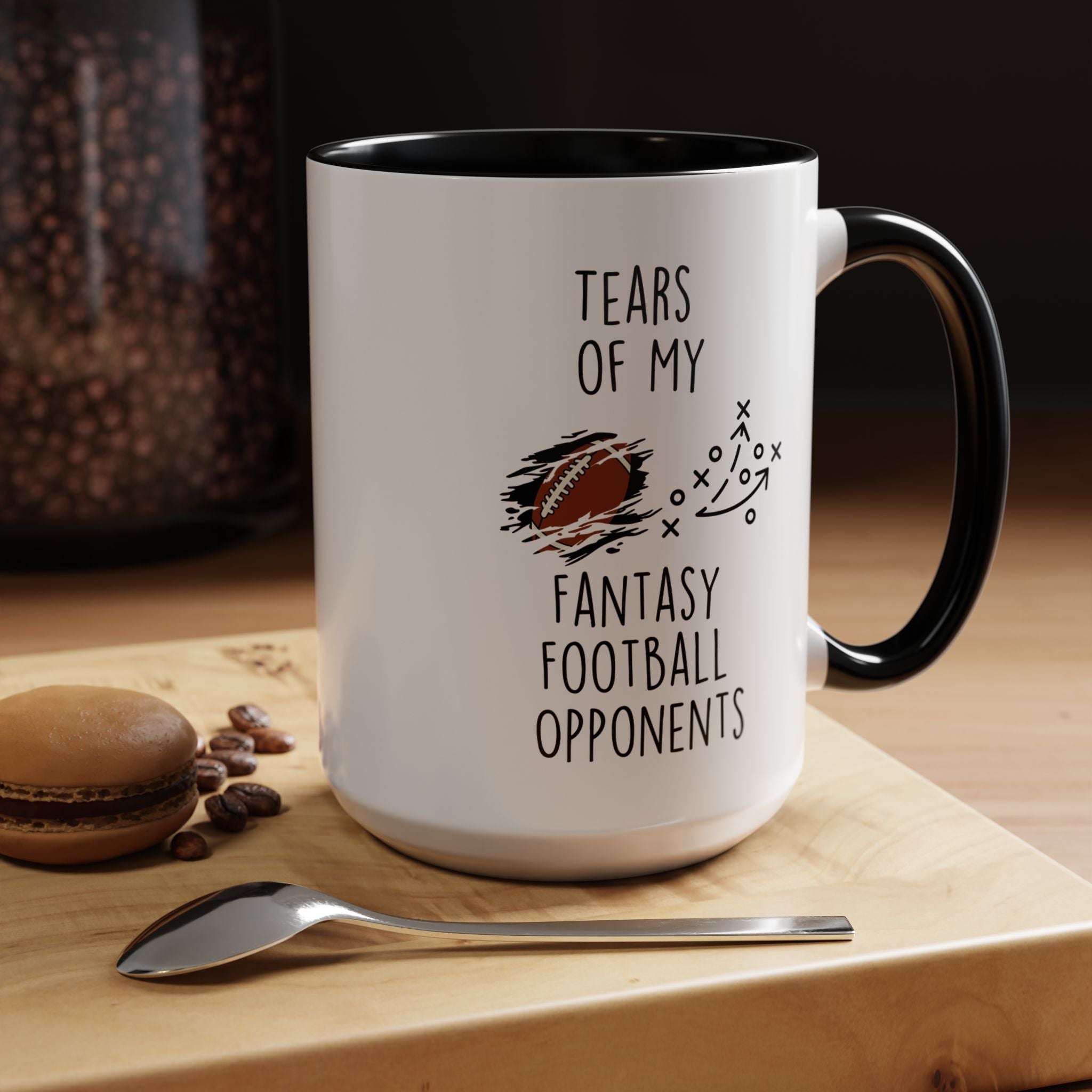 Funny Coffee Mug, Personalized Mug, Tears Of My Fantasy Football Opponents, Accent Cup (11, 15oz), Sarcastic Mug,  Tea Cup, Gift Under 20