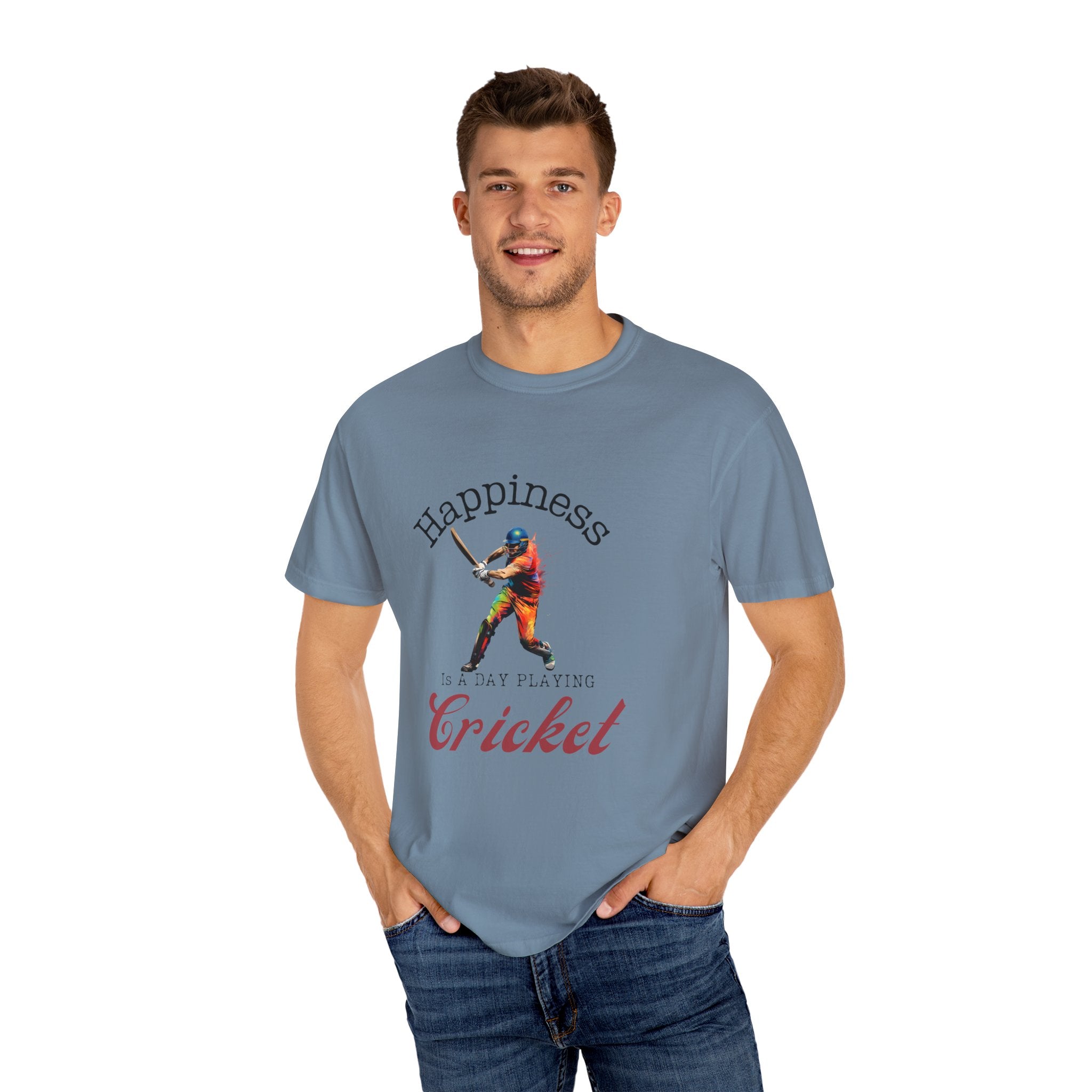 Happiness Is A Day Playing Cricket, unique desi style cricket lover gift tshirt, IPL/T20 world cup tees Unisex T-shirt