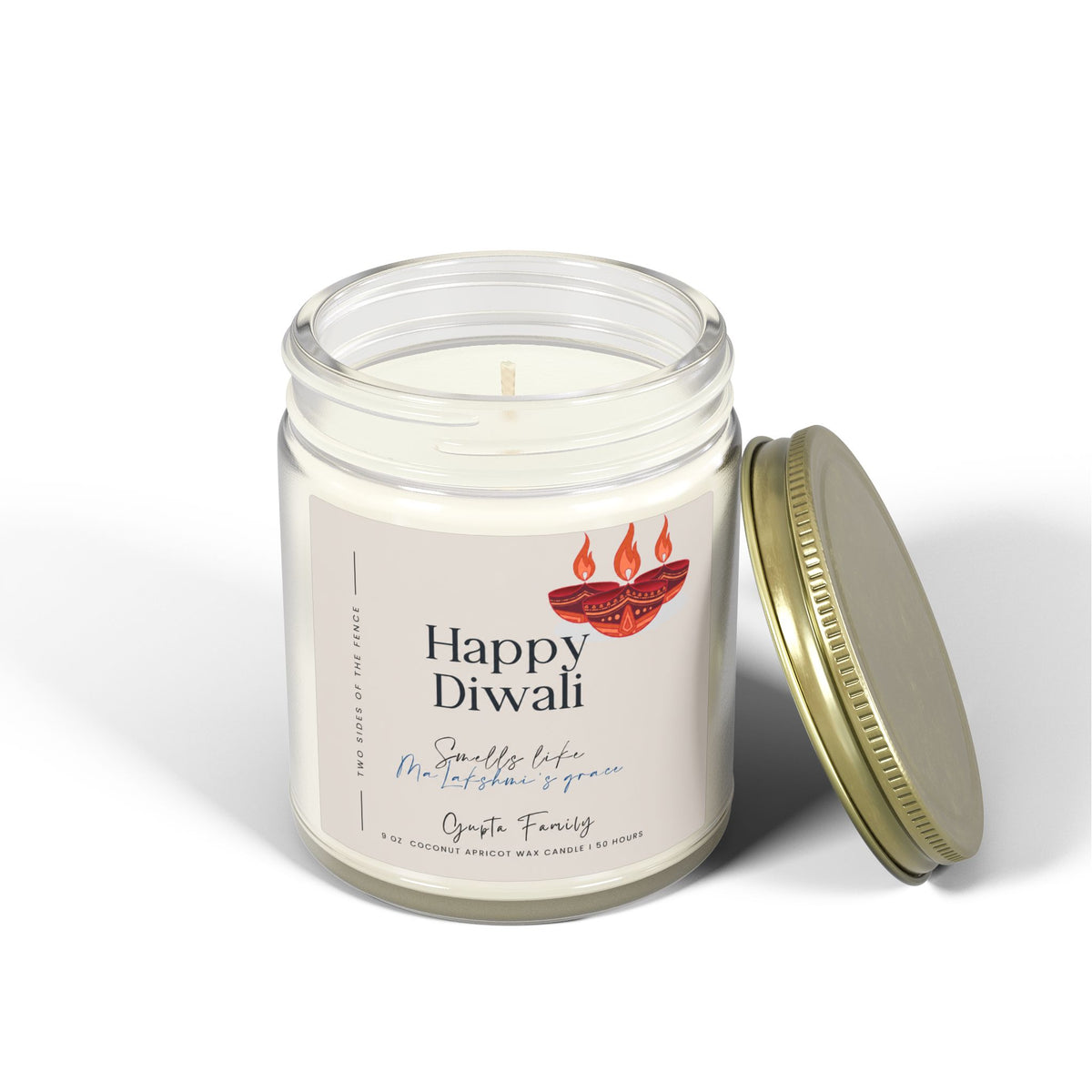 Personalized Diwali Candle - Maa Lakshmi Grace, 9 oz