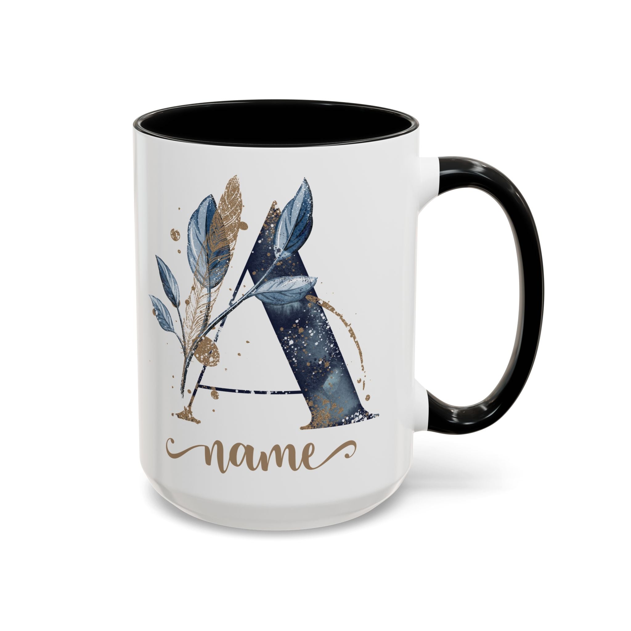 Personalized Floral Initial Coffee Mug for her, Custom Name Mug, Wedding Favor, Unique Home Décor Coffee Cup, Girlfriend Gift, Monogram Mug