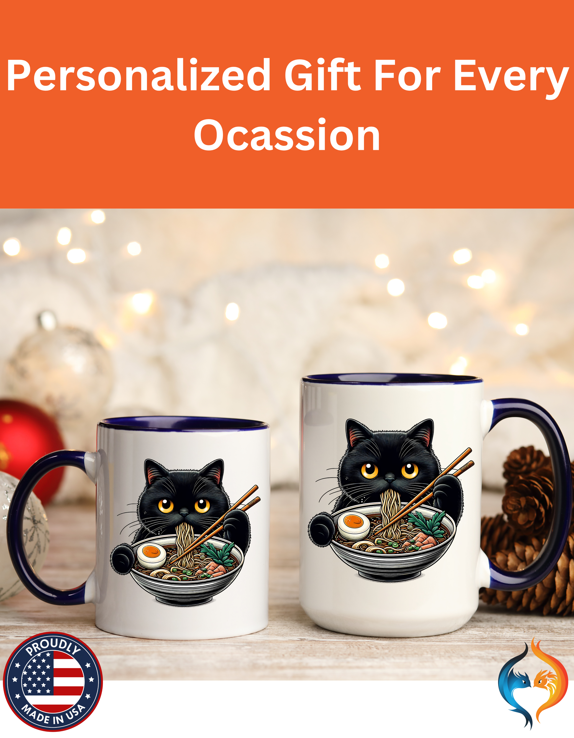 Raman Kitty Mug Product Photo | Nutty Designs
