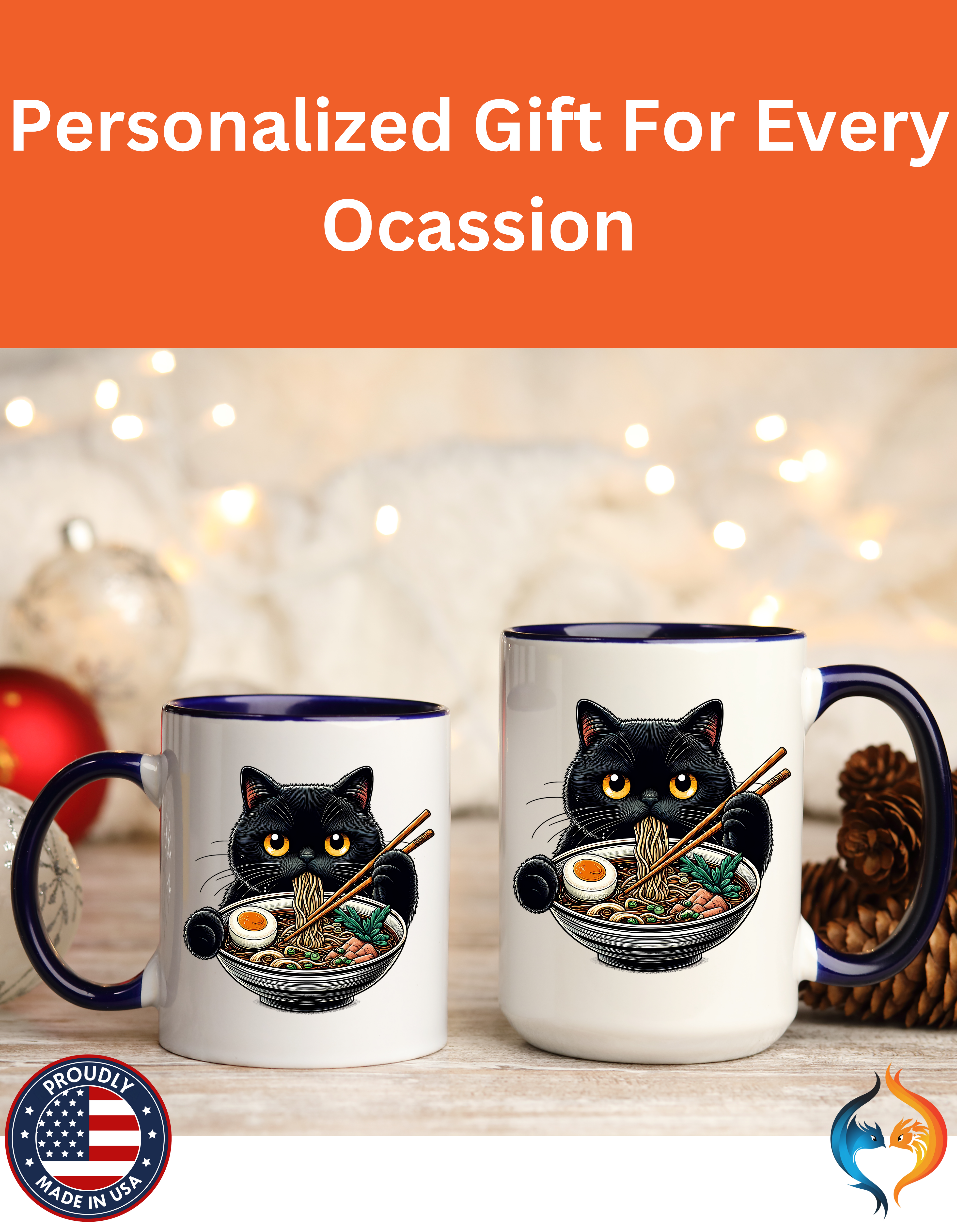 Raman Kitty Mug Product Photo | Nutty Designs
