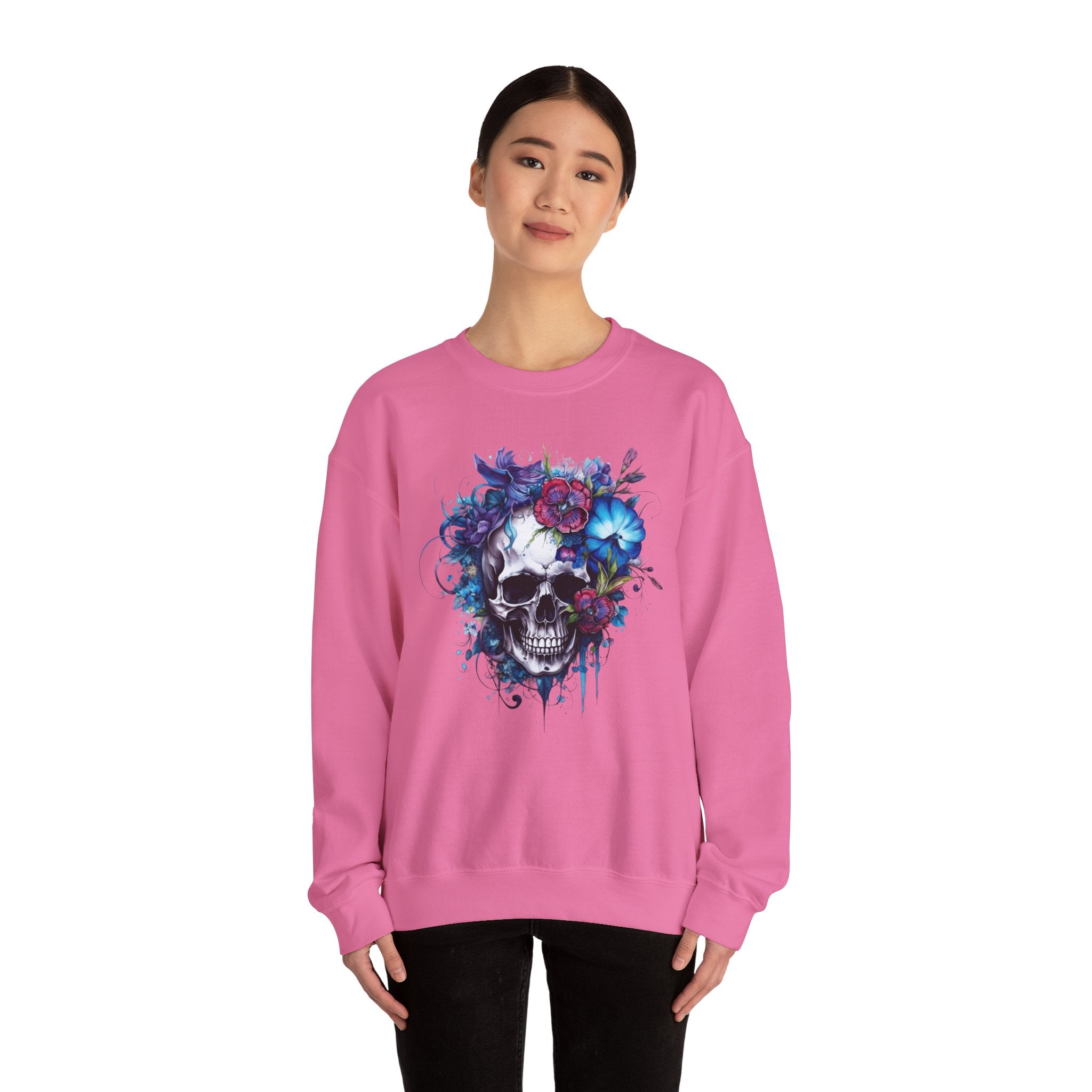 Skull Bloom, Halloween Themed Sweatshirt
