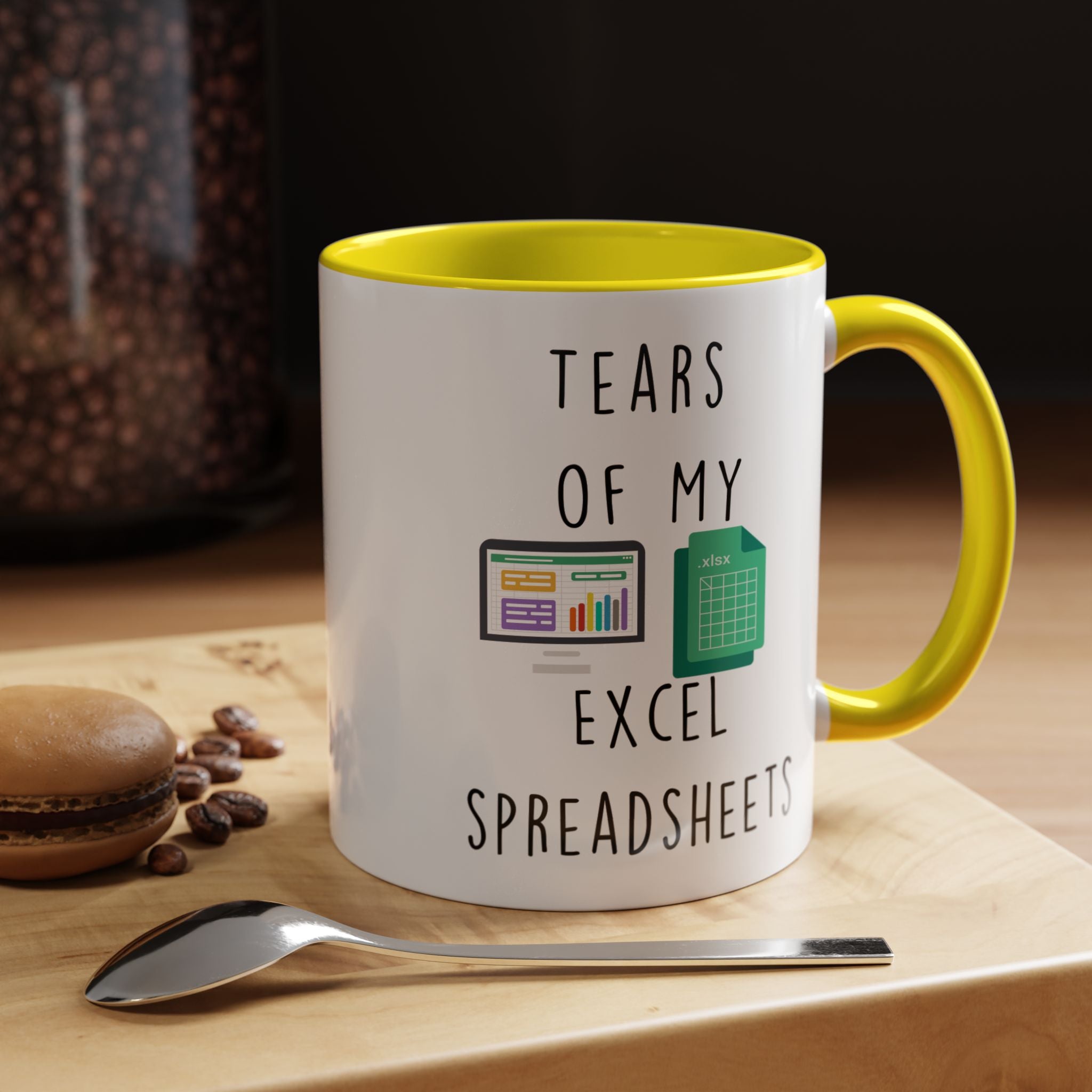Funny Coffee Mug, Personalized Mug, Tears Of My Excel Spreadsheets, Accent Cup (11, 15oz), Sarcastic Mug,  Tea Coffee Cup, Gift Under 20