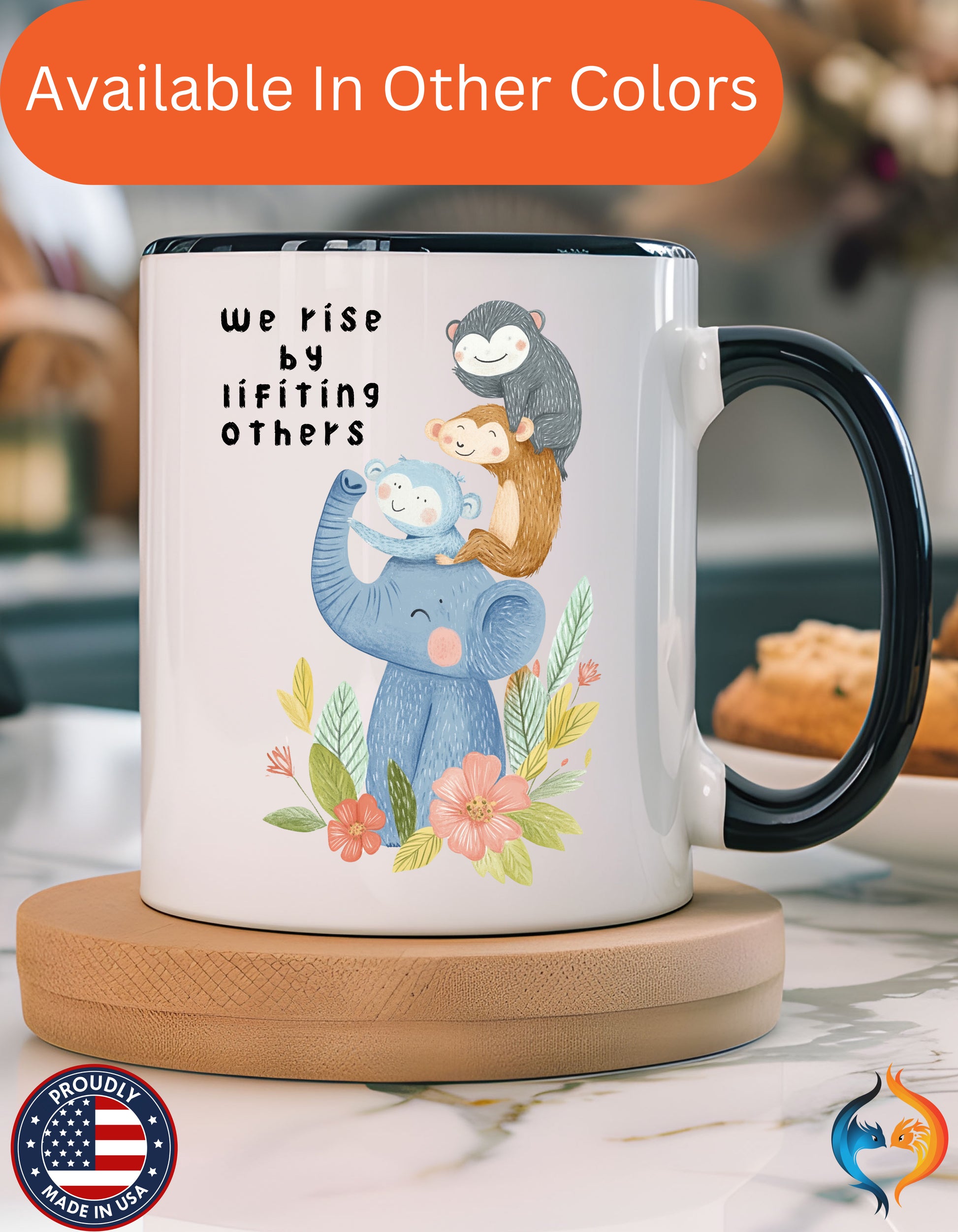 Inspirational , , We Rise By Lifting Others Mug Lifestyle Mockup | Nutty Designs