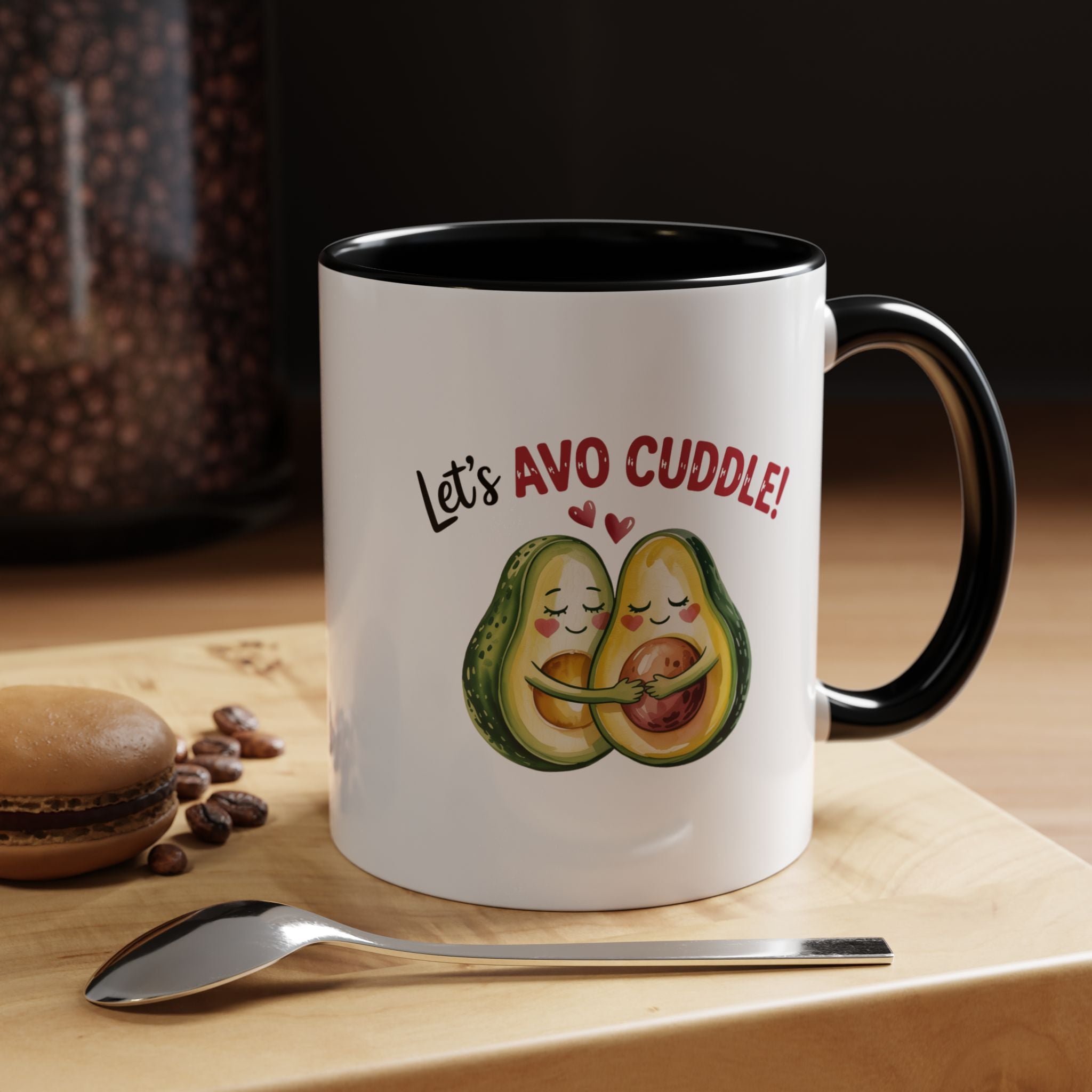 Let's Avo Cuddle Avocado Mug Lifestyle Mockup | Nutty Designs
