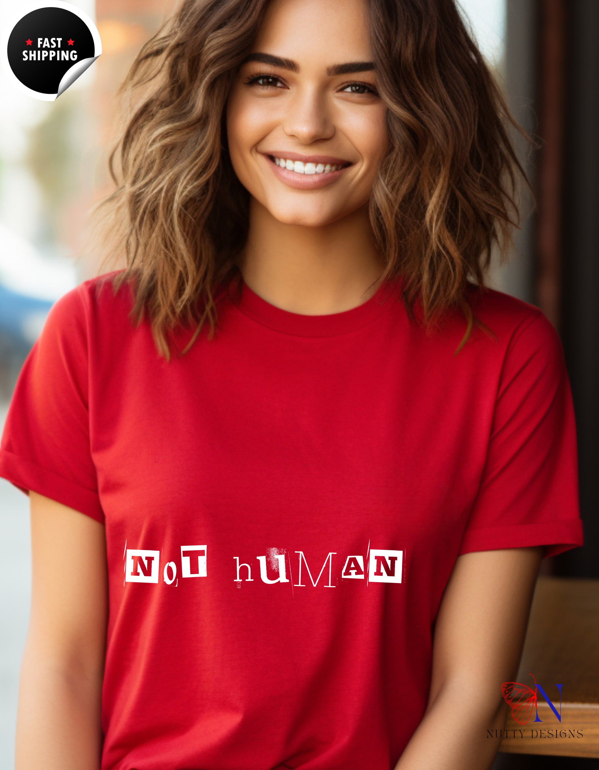Not Human — Human Equality Protest T-Shirt Lifestyle Mockup | Nutty Designs
